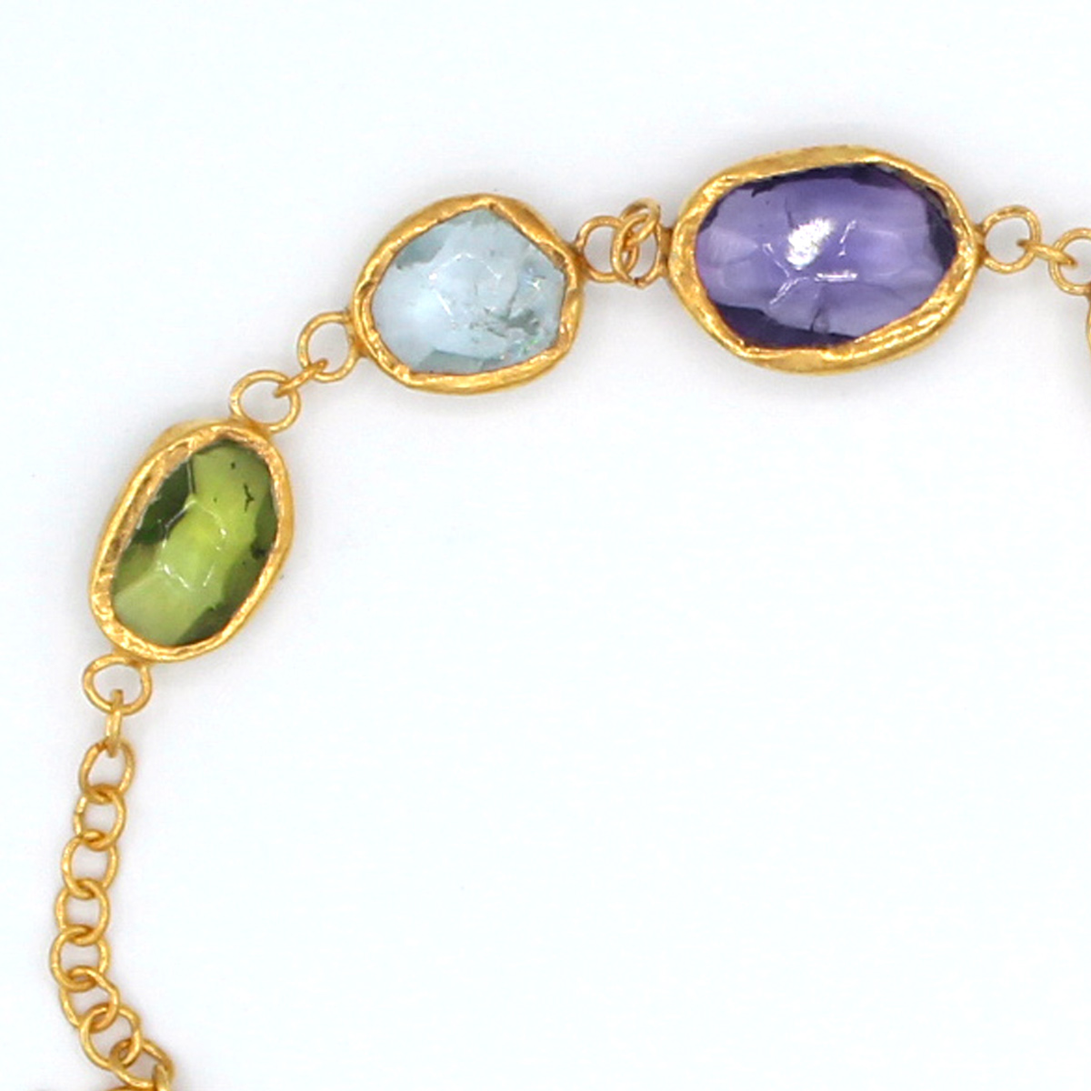 Multi-Stone Silver Bracelet | Gold Plated Chain Bracelet 