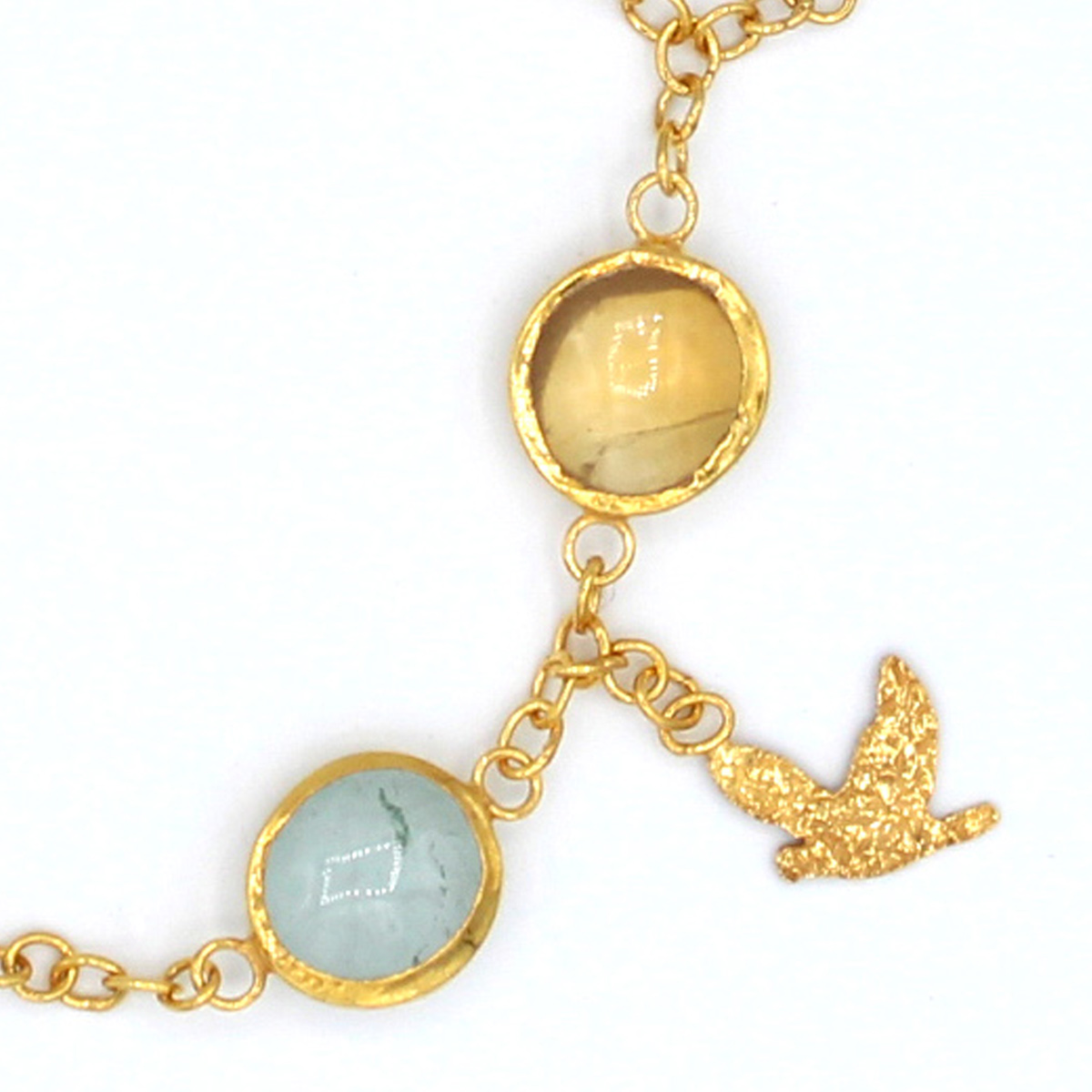 Multi-Stone Silver Bracelet | Gold Plated Charm Bracelet