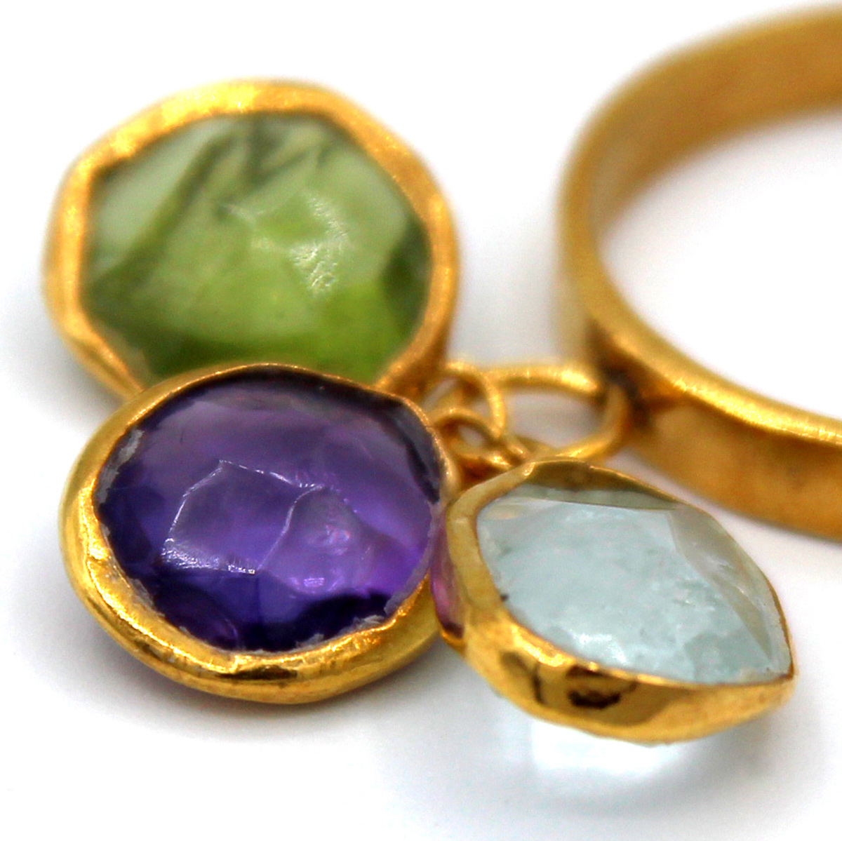 Multi-Stone Round Ring | Gold Plated Ring 
