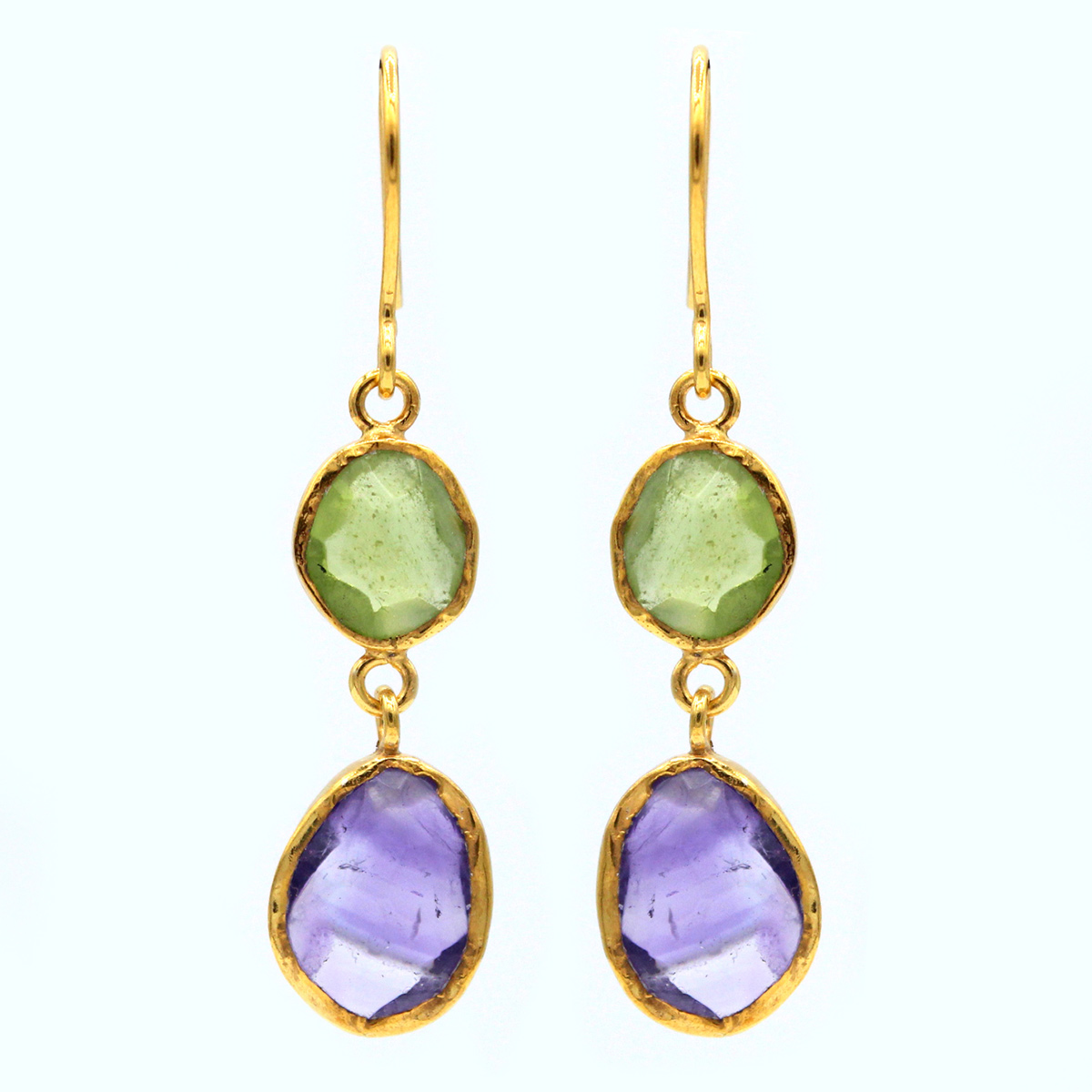 Multi-Stone Dangle Earrings | Gold Plated Drop Earrings 