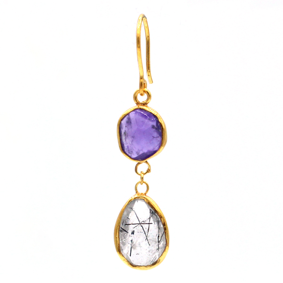 Multi-Stone Dangle Drop Earrings | Gold Plated Hook Earrings