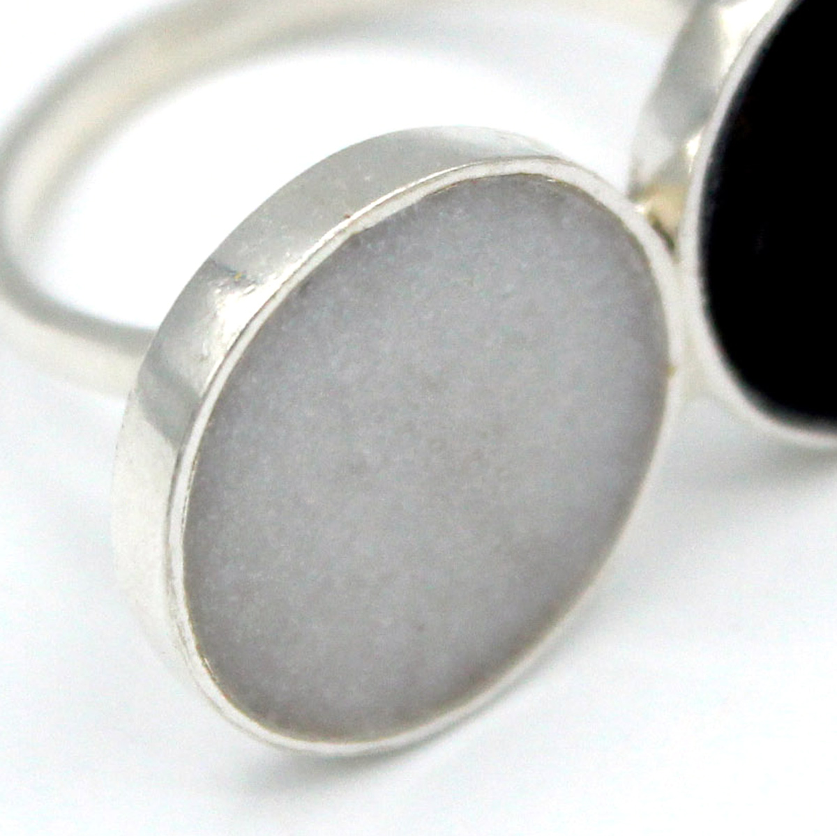 Marble Agate Ring | Two Stone Flat Ring