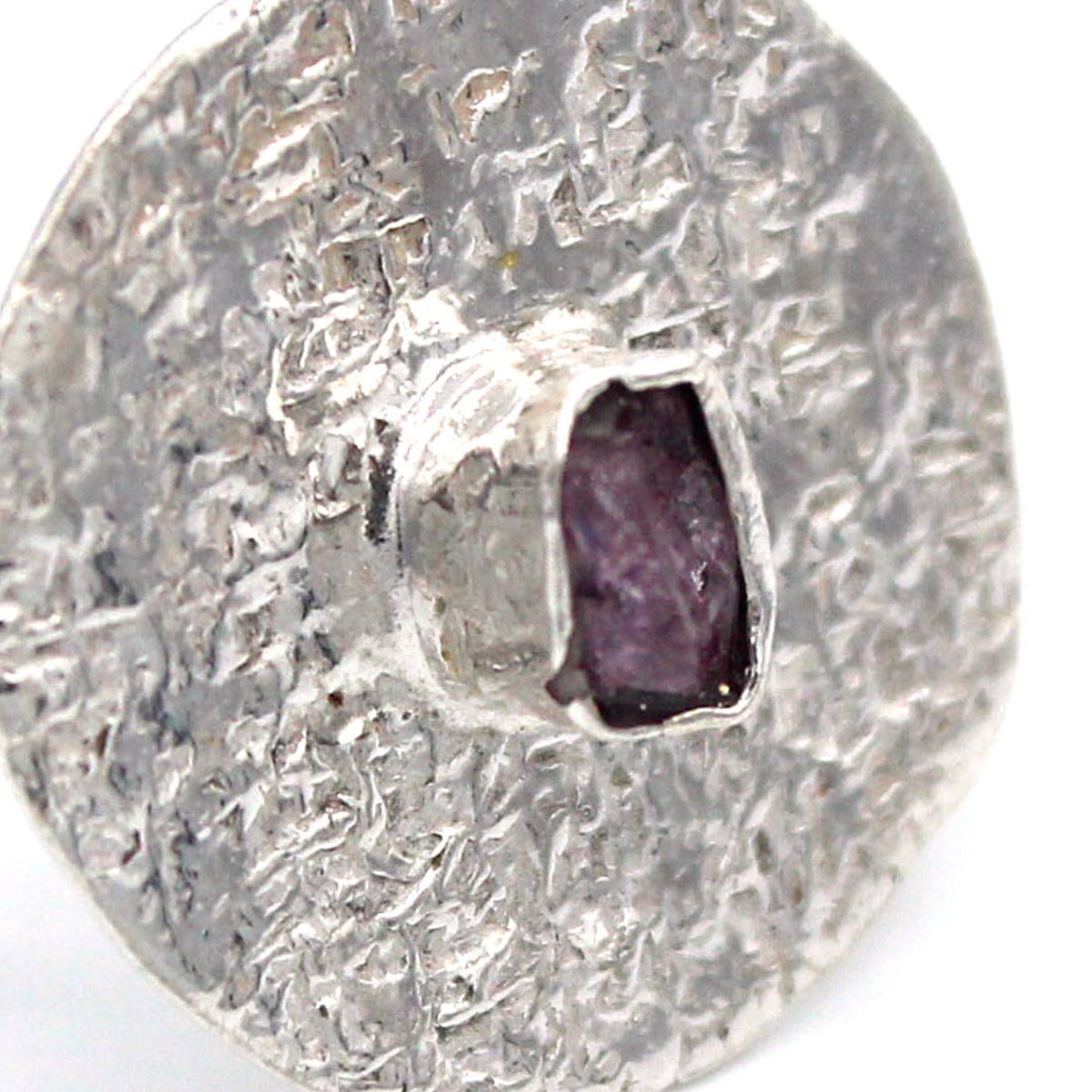 Tourmaline Silver Ring | Rough Round Ring