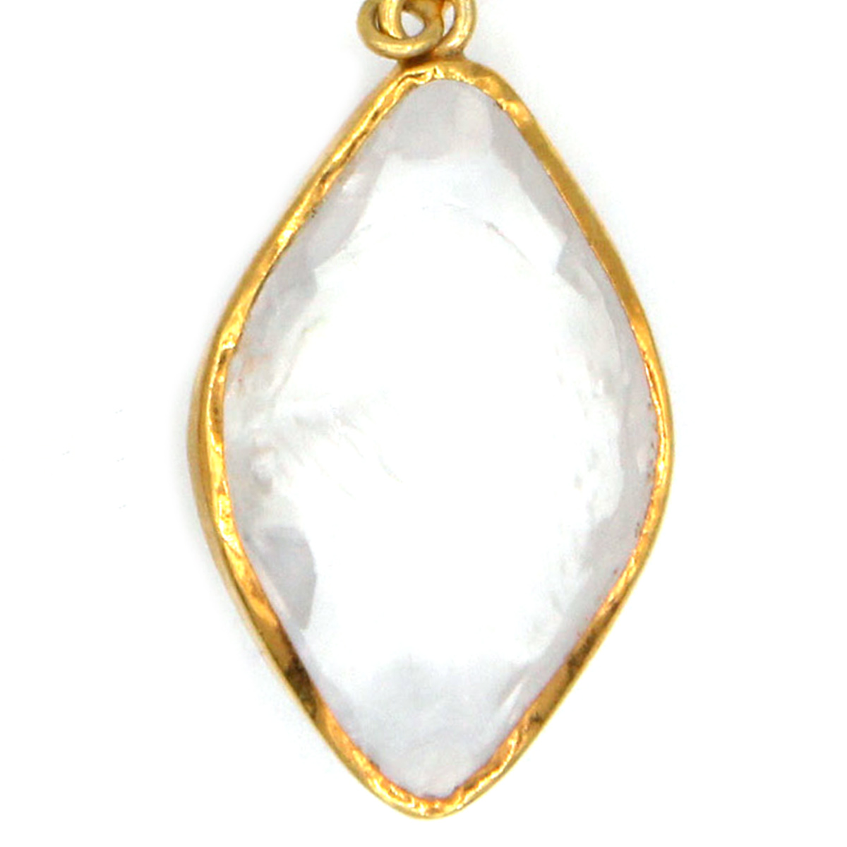 Quartz Antique Hook Earrings | Gold Plated Marquise Earrings
