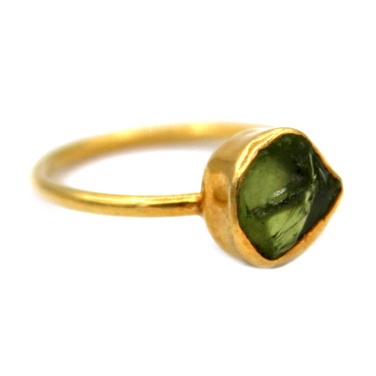 Green Quartz Silver Ring | Gold Plated Ring