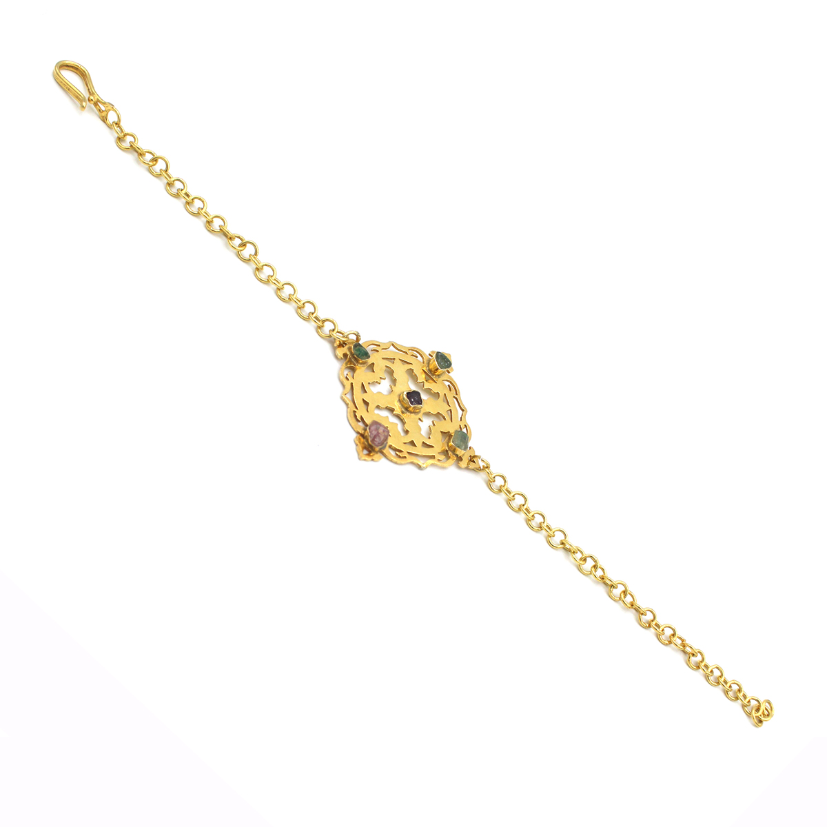 Tourmaline Silver Marquise Bracelet | Gold Plated Chain Bracelet