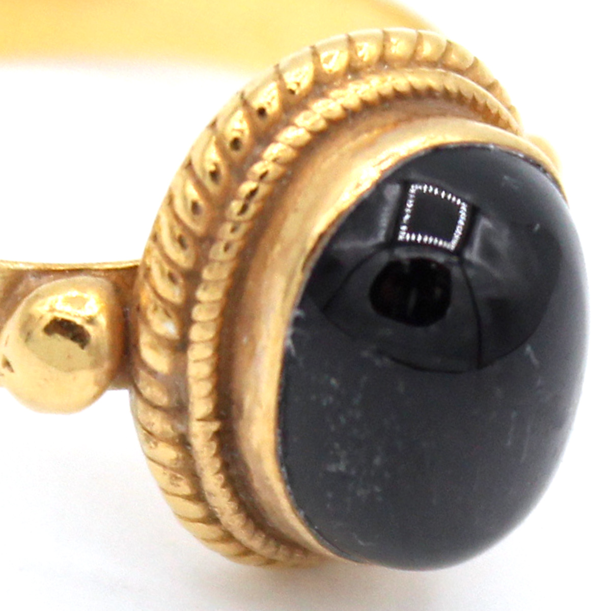 Black Agate Silver Ring | Gold Plated Cluster Ring 