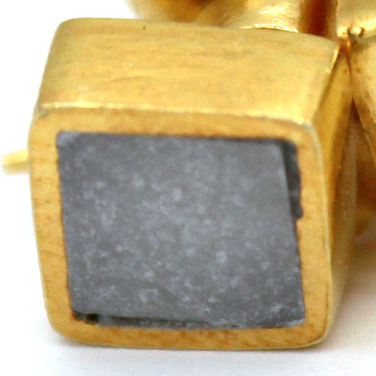 Marble Stone Square Studs | Gold Plated Studs