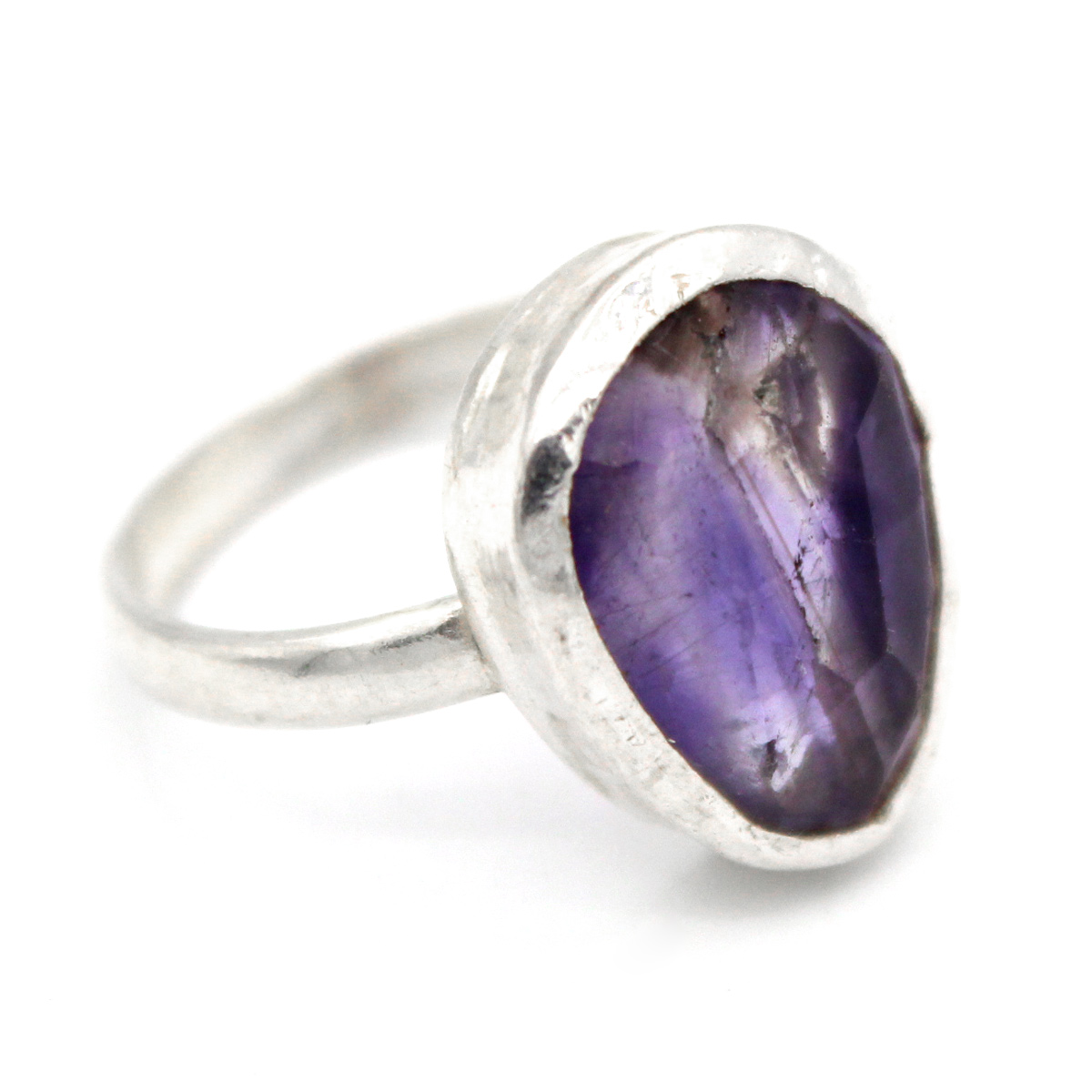 Purple Amethyst Ring| Pear Silver Ring