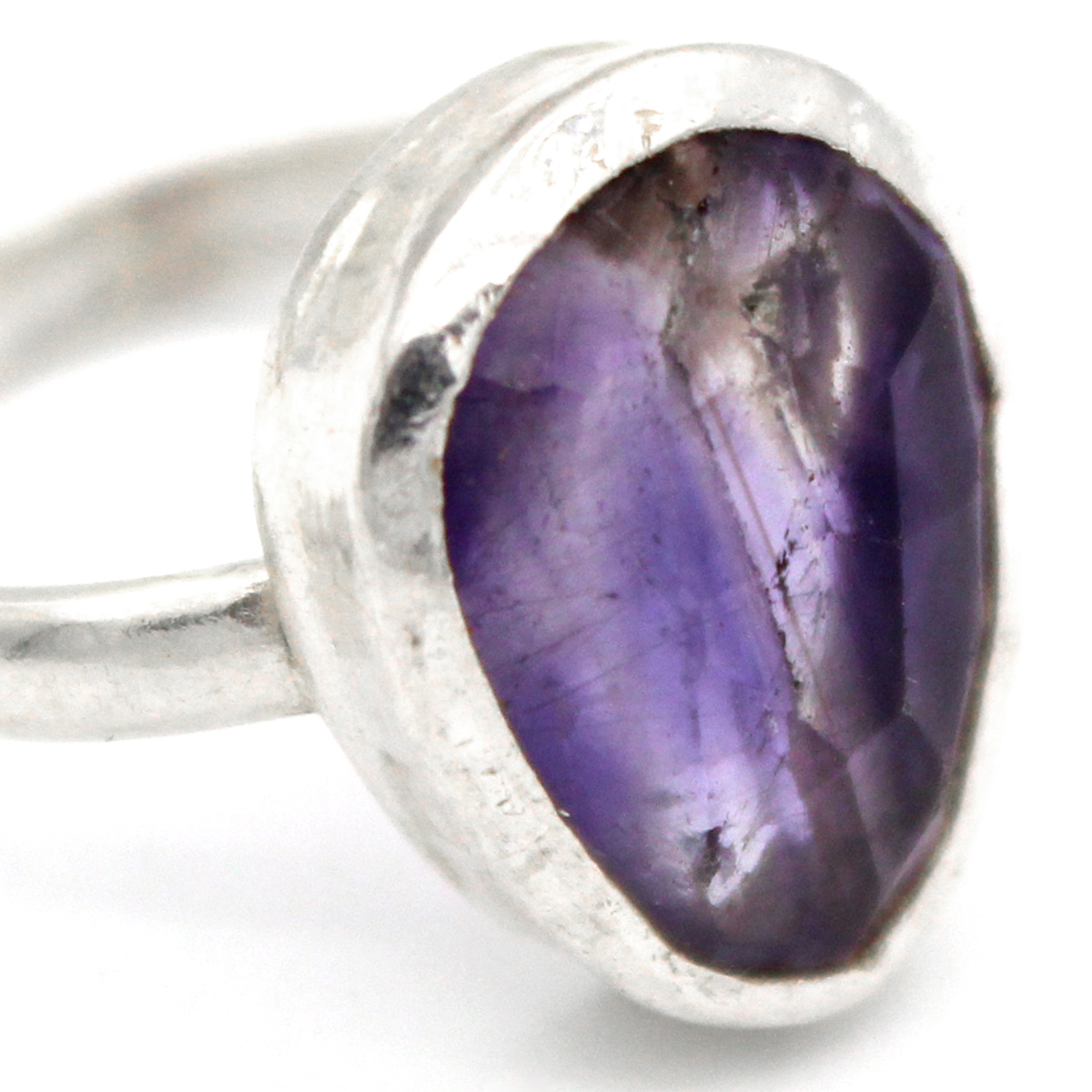 Purple Amethyst Ring| Pear Silver Ring