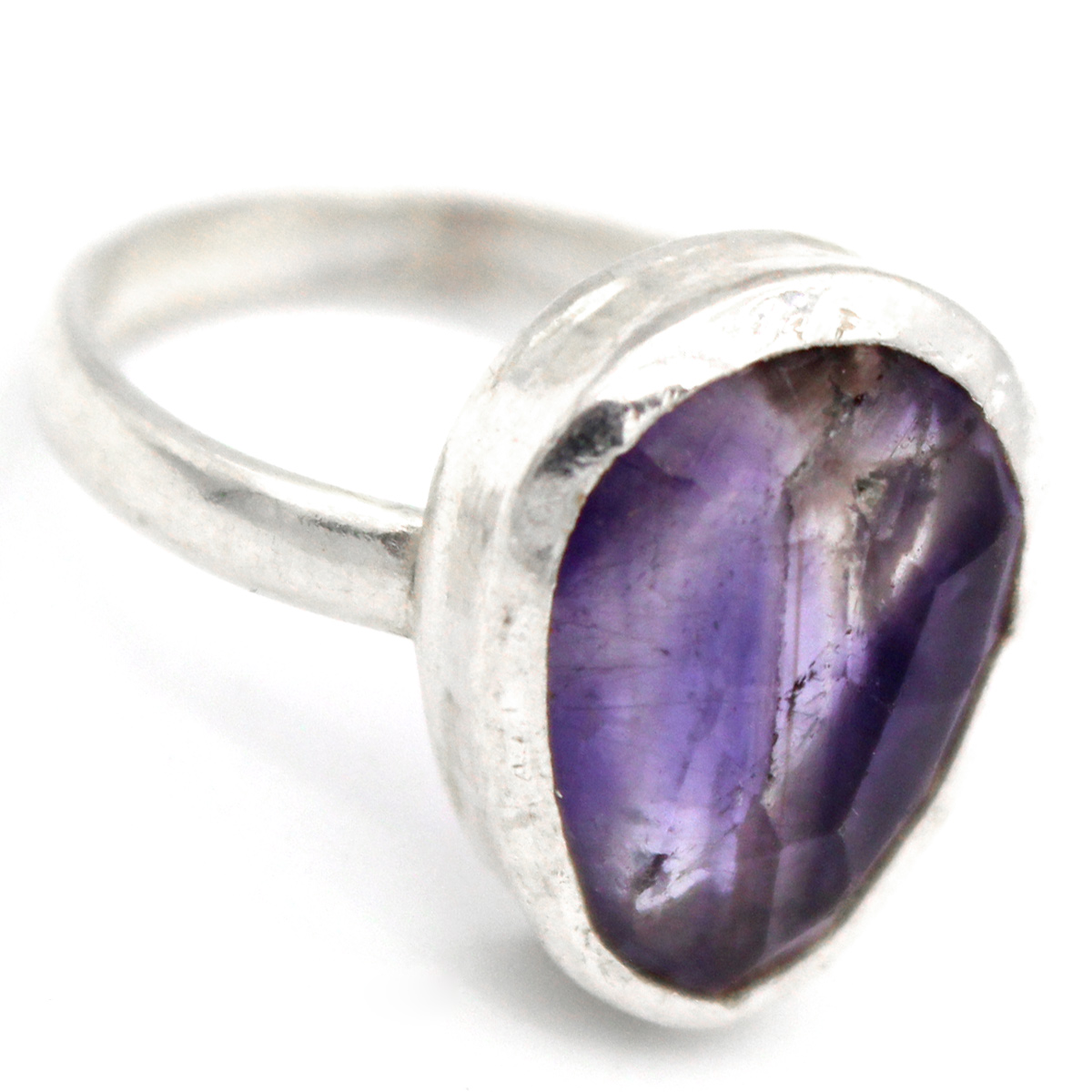 Purple Amethyst Ring| Pear Silver Ring