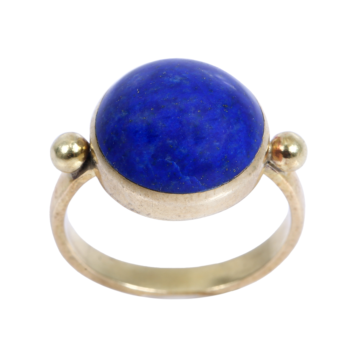 Lapis Lazuli Gold Plated Ring | Silver Round Ring