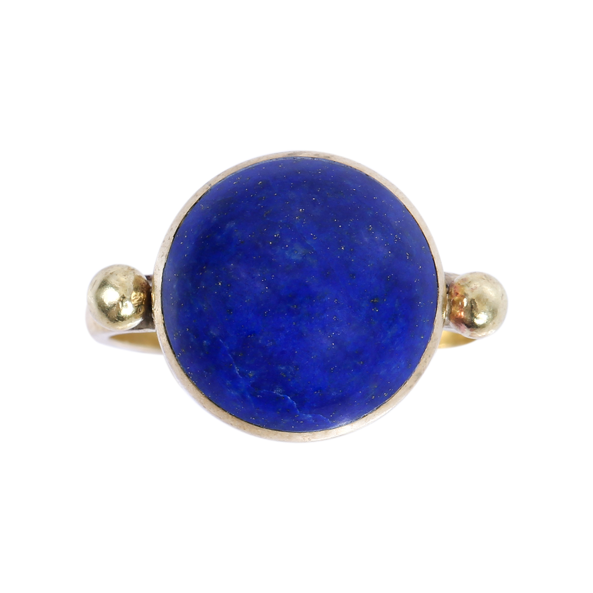 Lapis Lazuli Gold Plated Ring | Silver Round Ring
