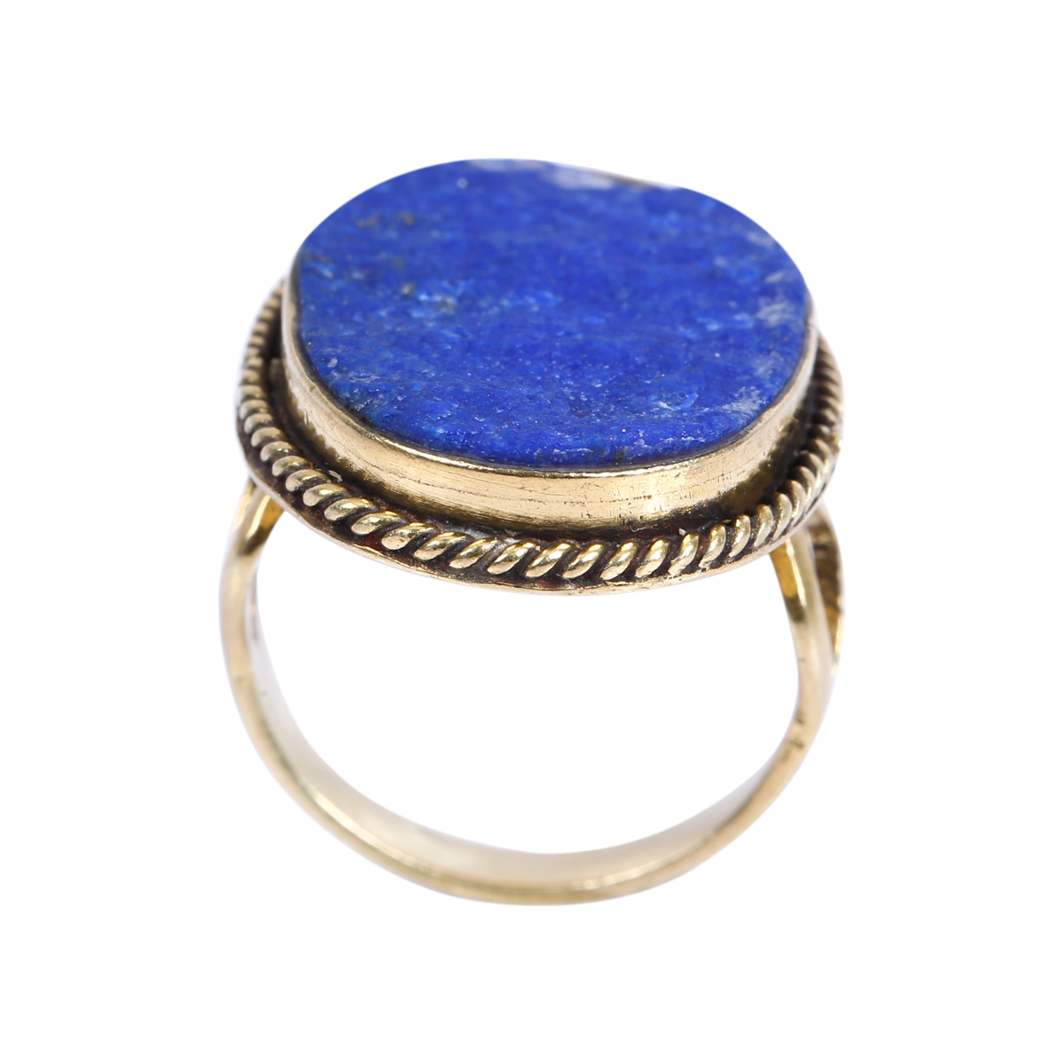 Lapis Silver Cluster Ring | Gold Plated Split Ring