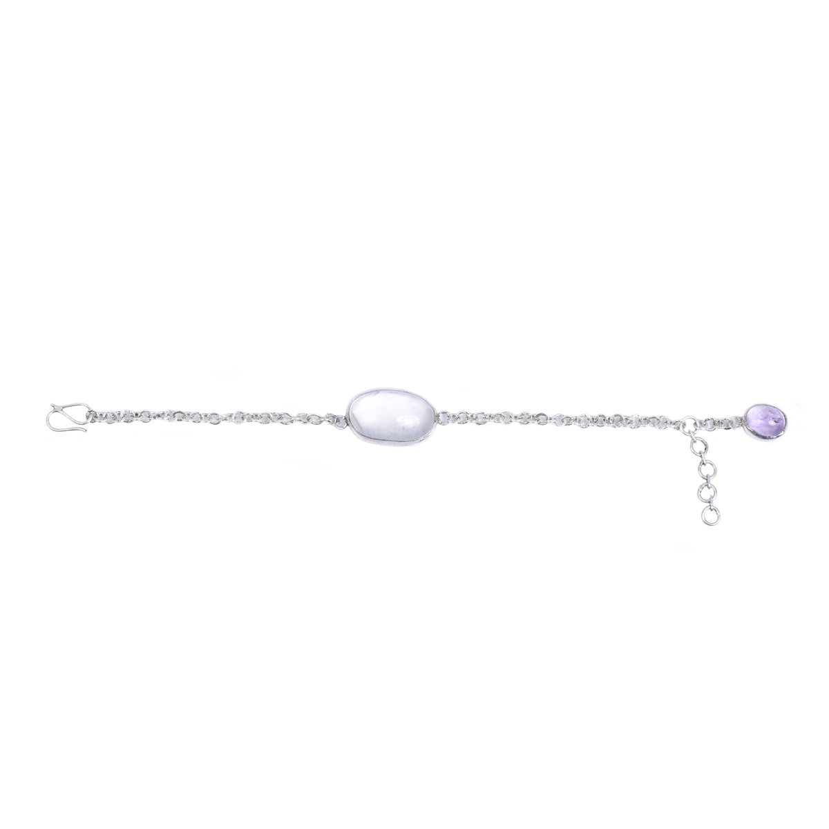 Agate Stone Chain Bracelet | Silver Birthstone Bracelet