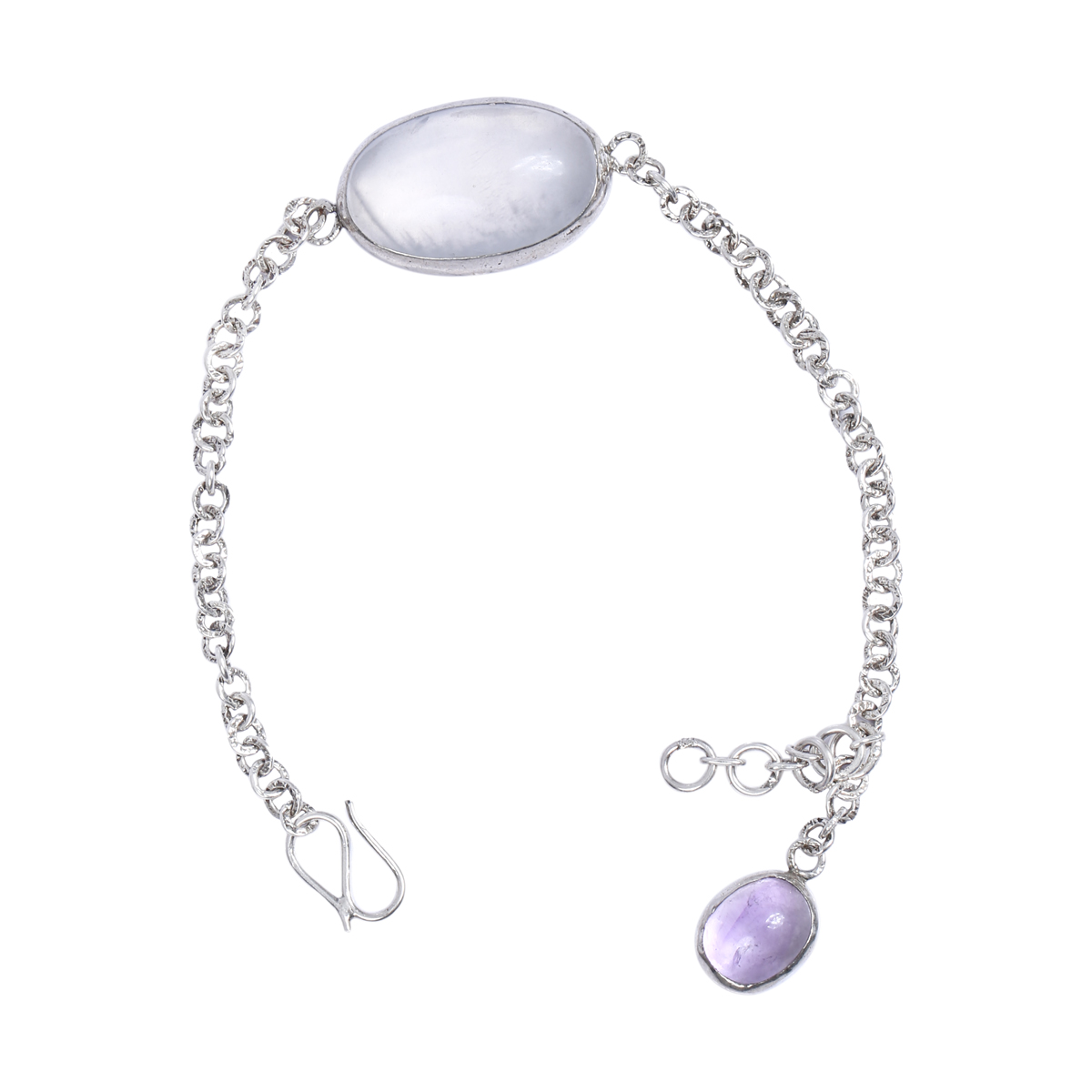 Agate Stone Chain Bracelet | Silver Birthstone Bracelet