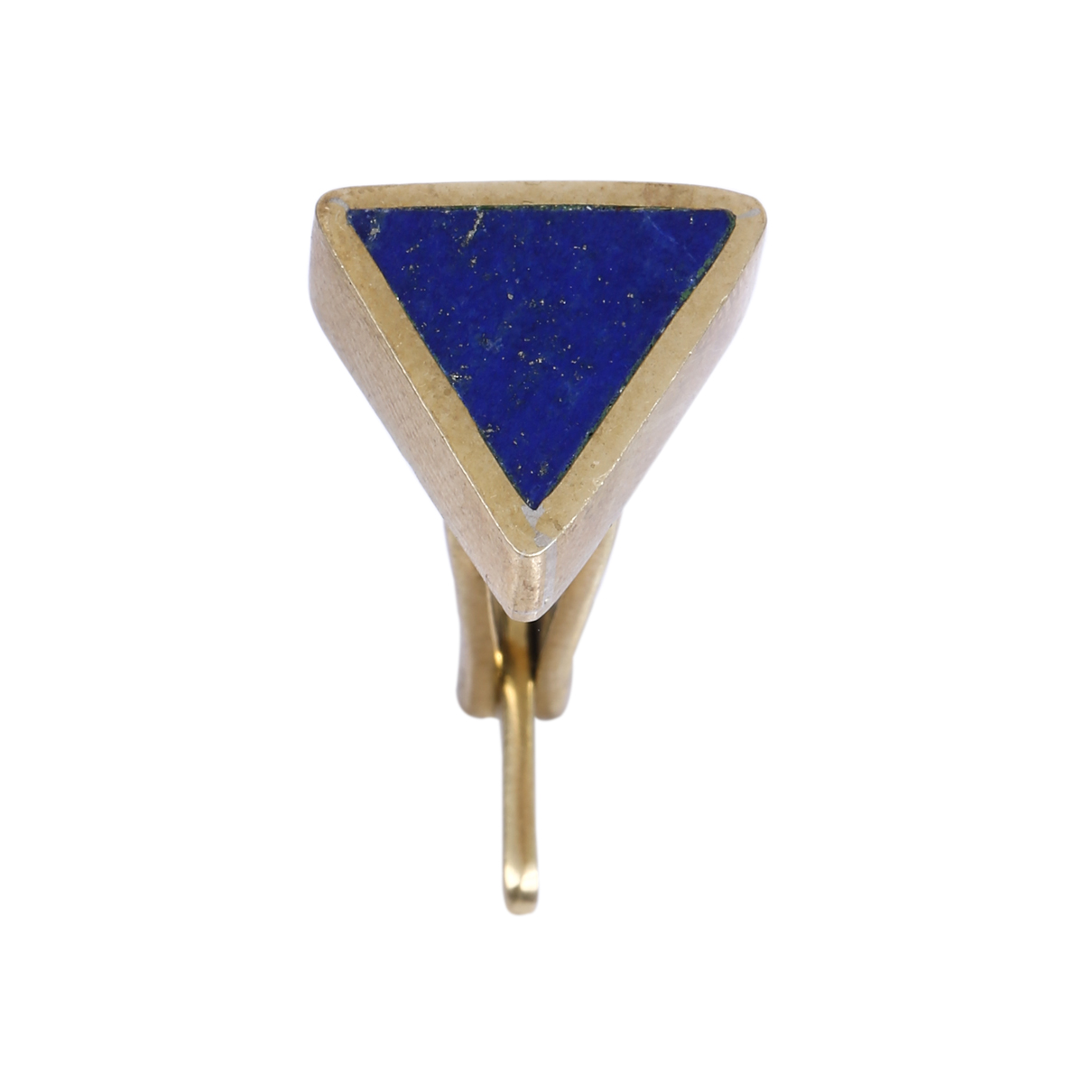 Lapis Silver Sleeve Button | Gold Plated Triangular Button 