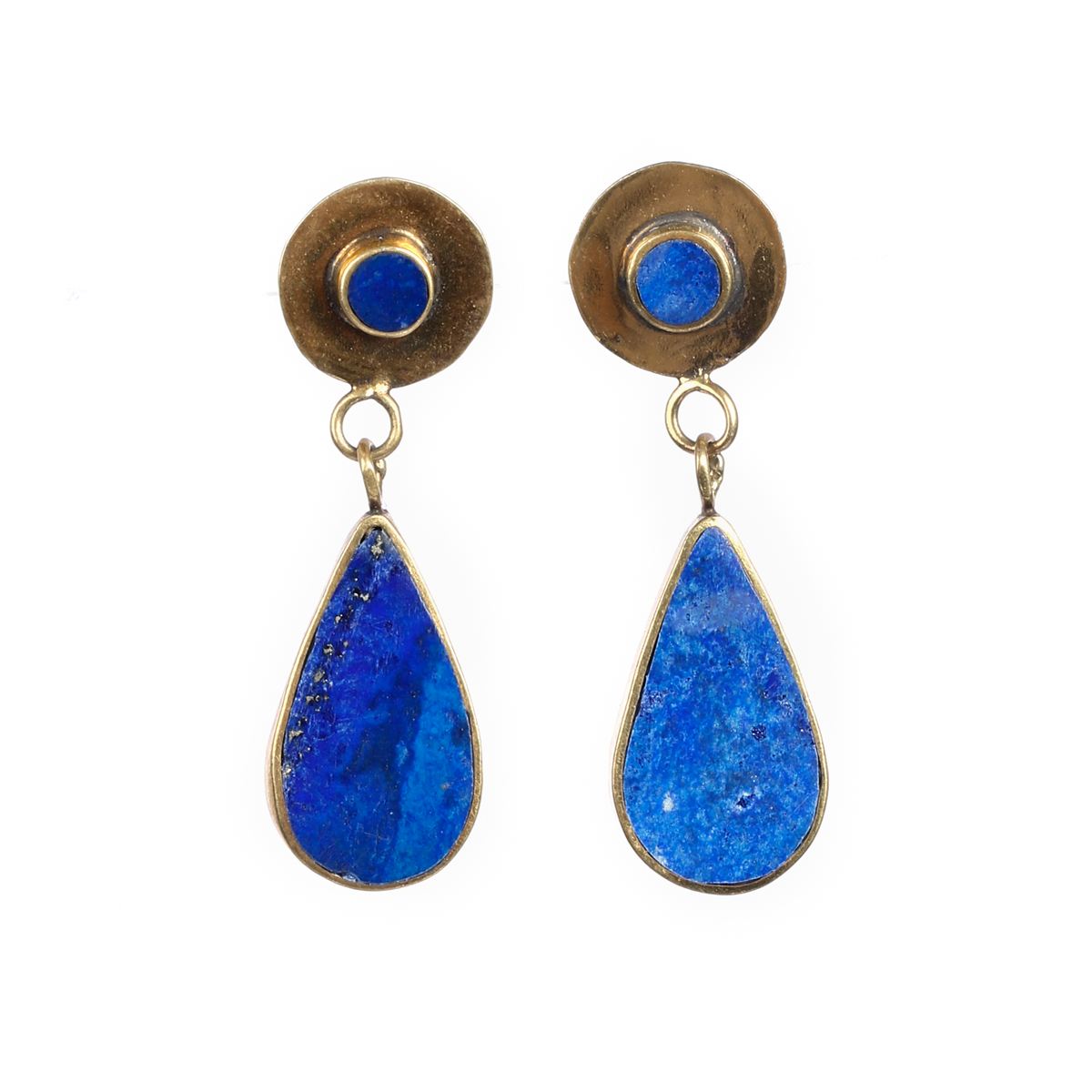 Lapis Lazuli Drop Earrings | Gold Plated Silver Teardrop Earrings