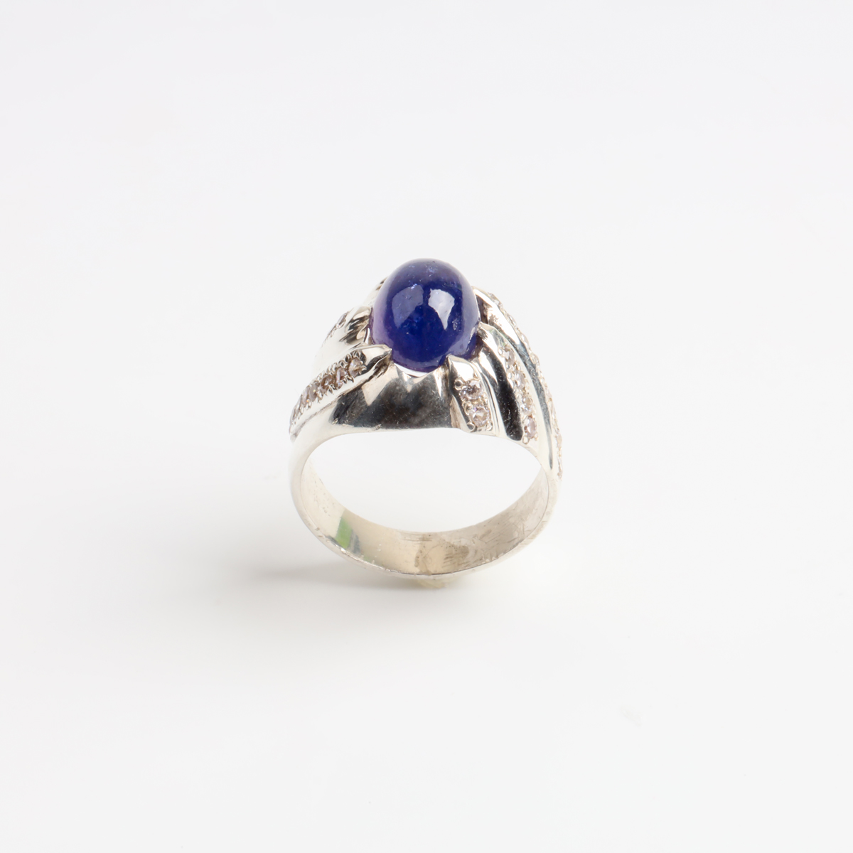 Men’s Blue Sapphire Sterling Silver Statement Ring