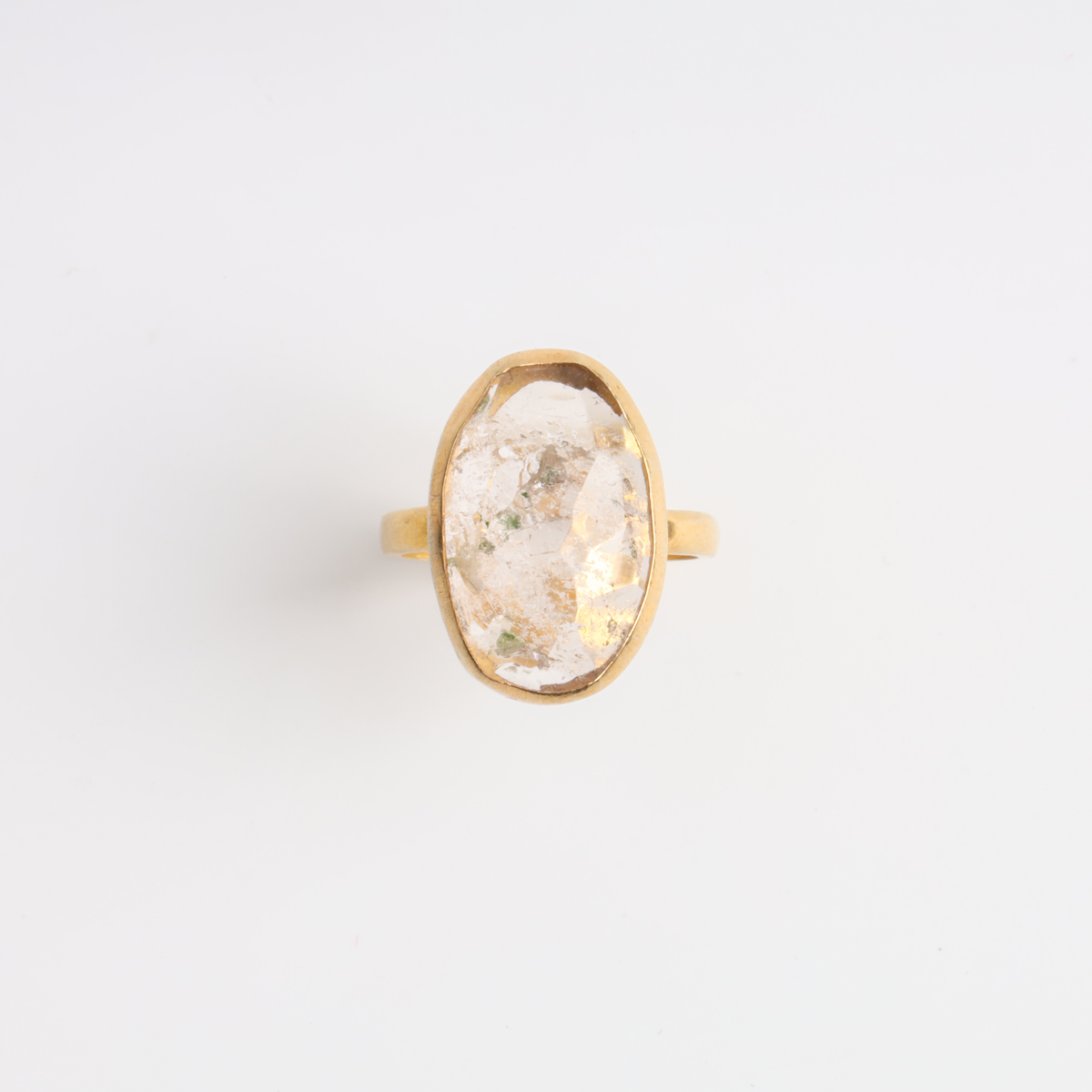 Raw Quartz Gold-Plated Minimalist Ring
