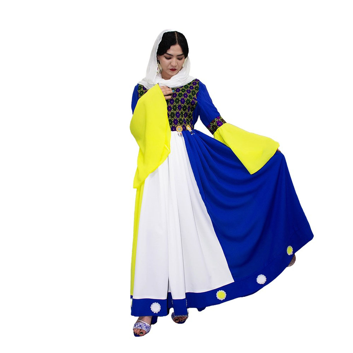 Hazargi Afghan Design Party Dress | Hand-embroidered Women Dress