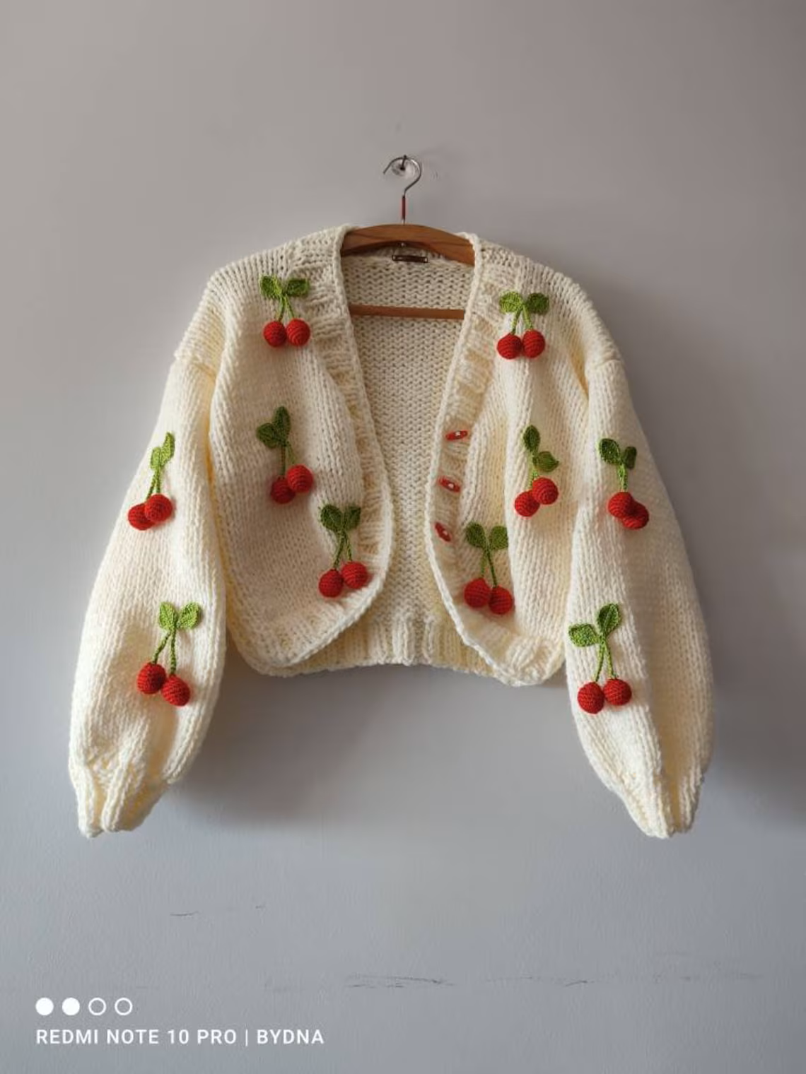 Oversize cotton Cherry cardigan