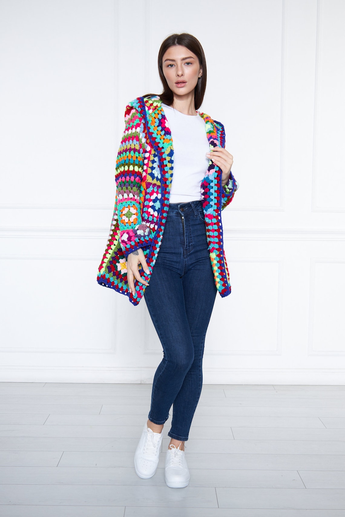 Jacket Knitted Sweater Handmade Cardigan Crochet Jacket