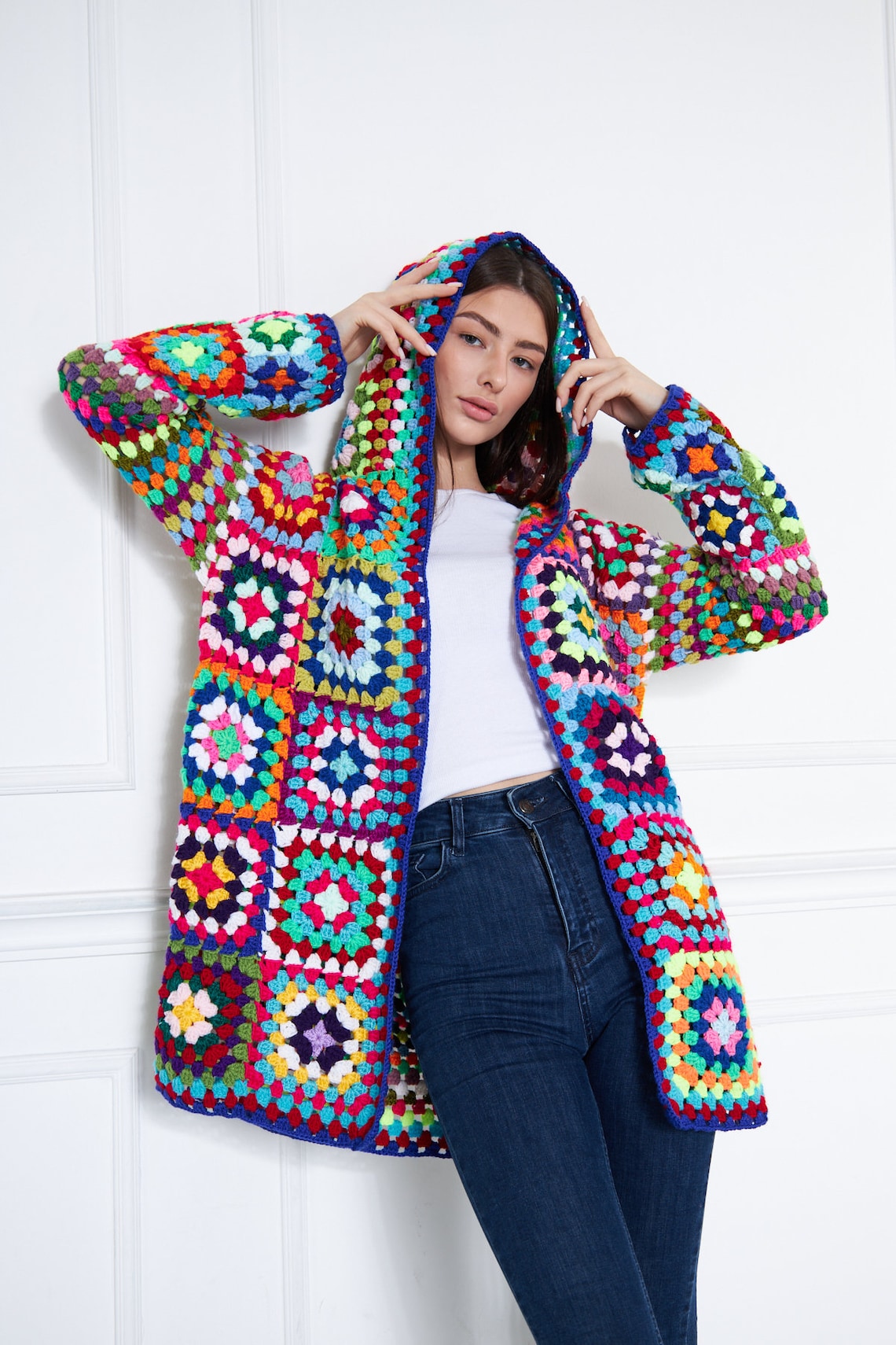 Jacket Knitted Sweater Handmade Cardigan Crochet Jacket