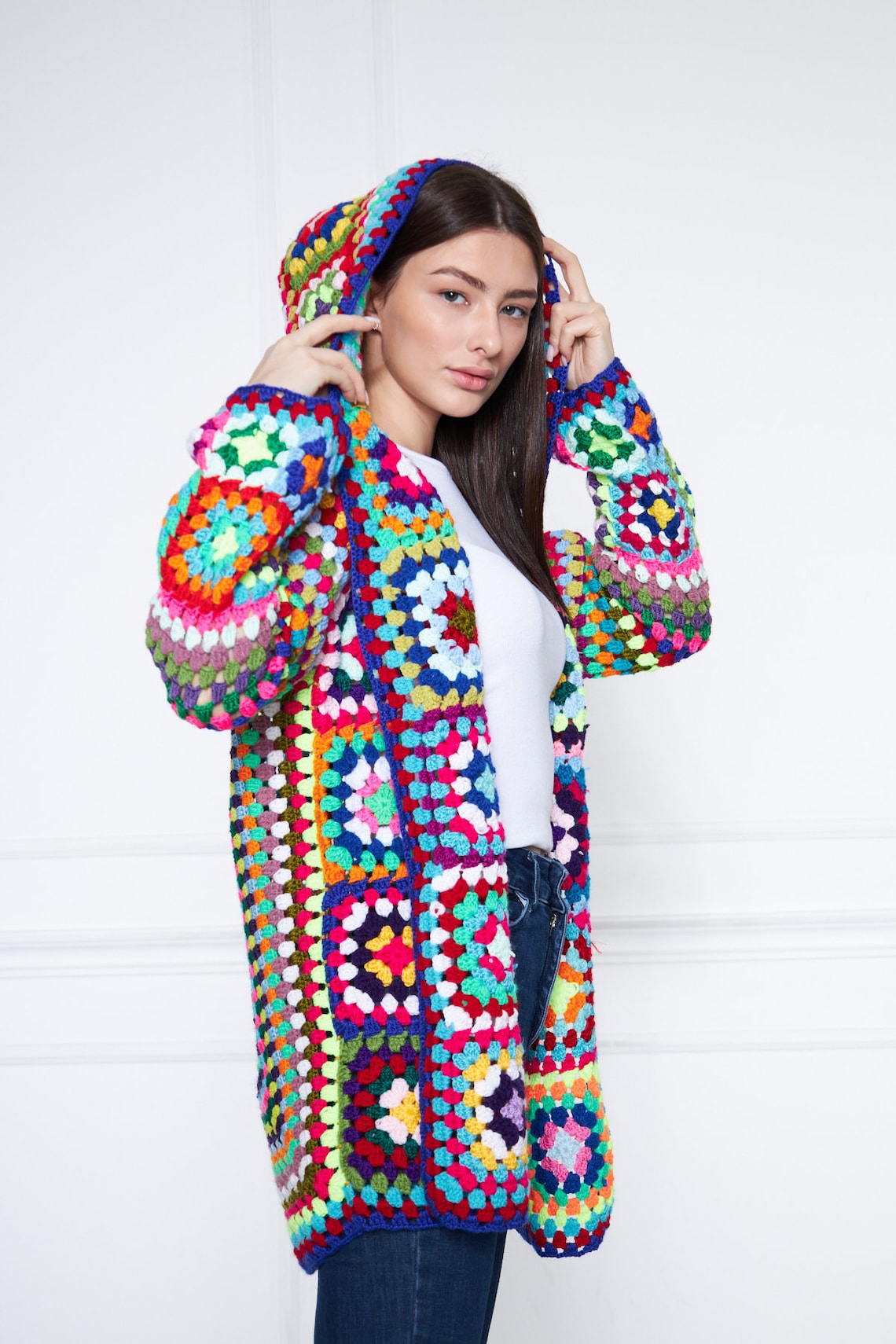 Jacket Knitted Sweater Handmade Cardigan Crochet Jacket