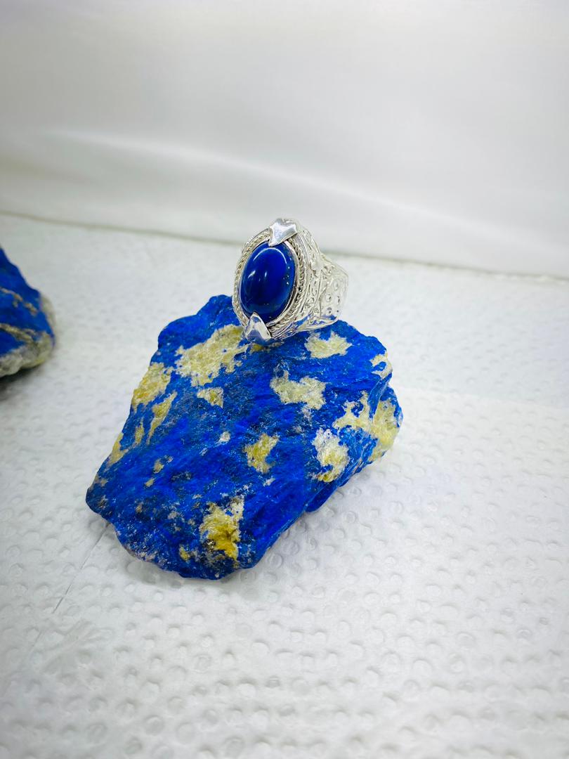Lapiz Lazuli Classic Silver Ring | Handmade Vintage Style Men's Ring