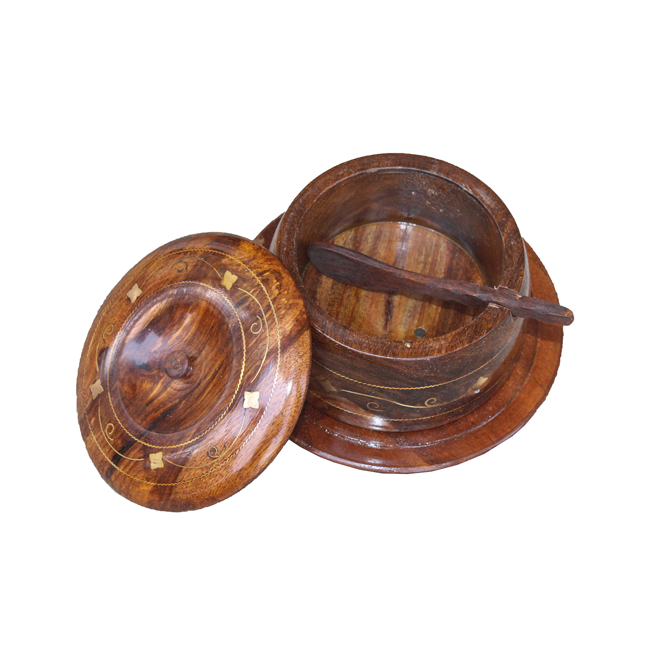 Wooden Sugar Pot | Chocolate Brown Sugar Bowl