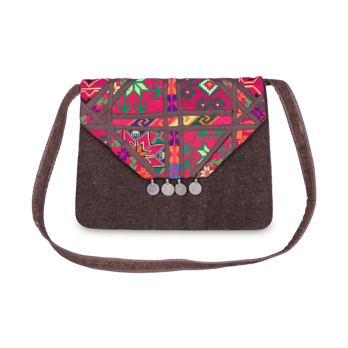 Woolen Envelope Baguette Handbag