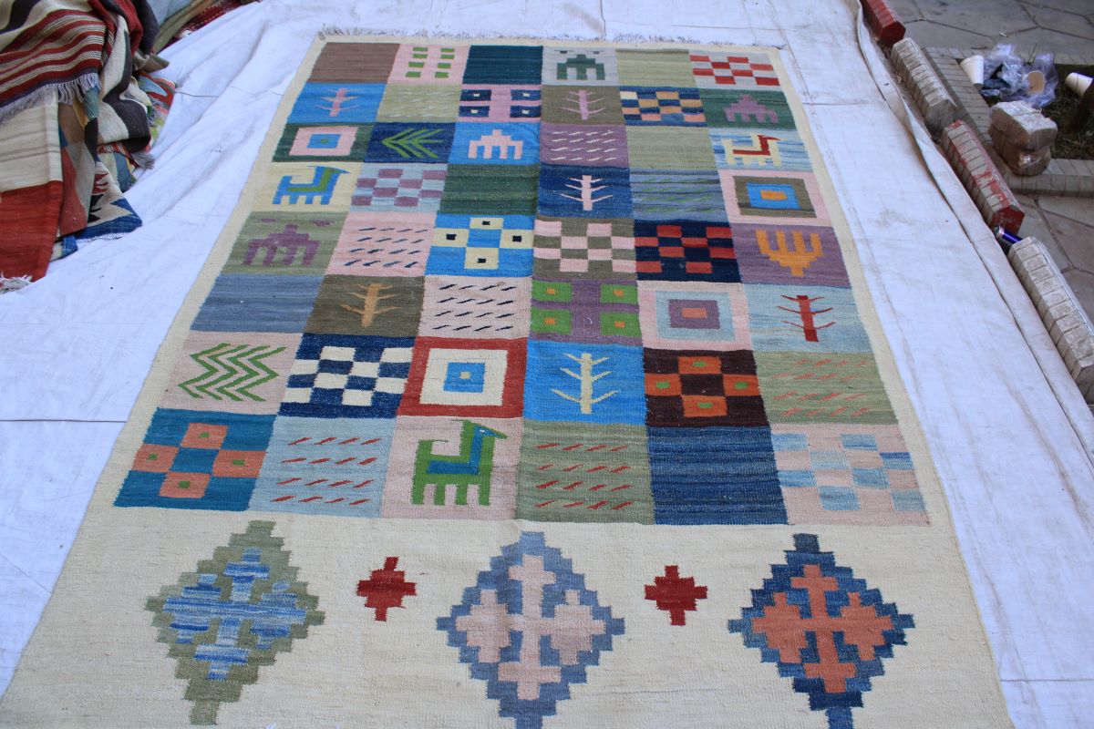 Stunning Animal print Hand knotted Chobrang kilim