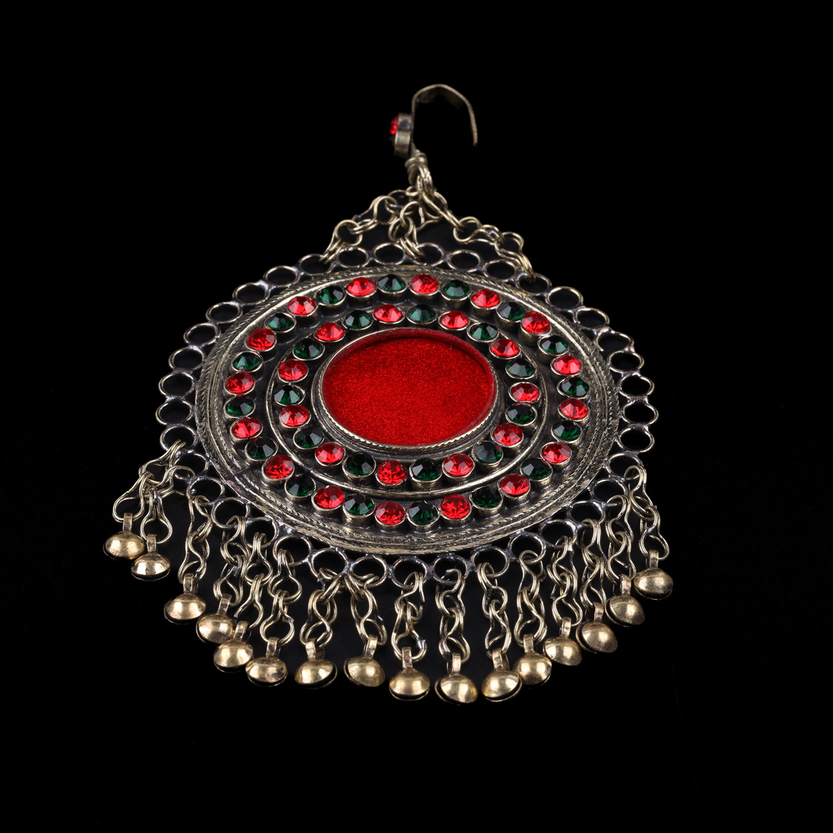 Red Stone Dangle Headpiece Jewelry | Afghan Tribal Hook Mathapati 