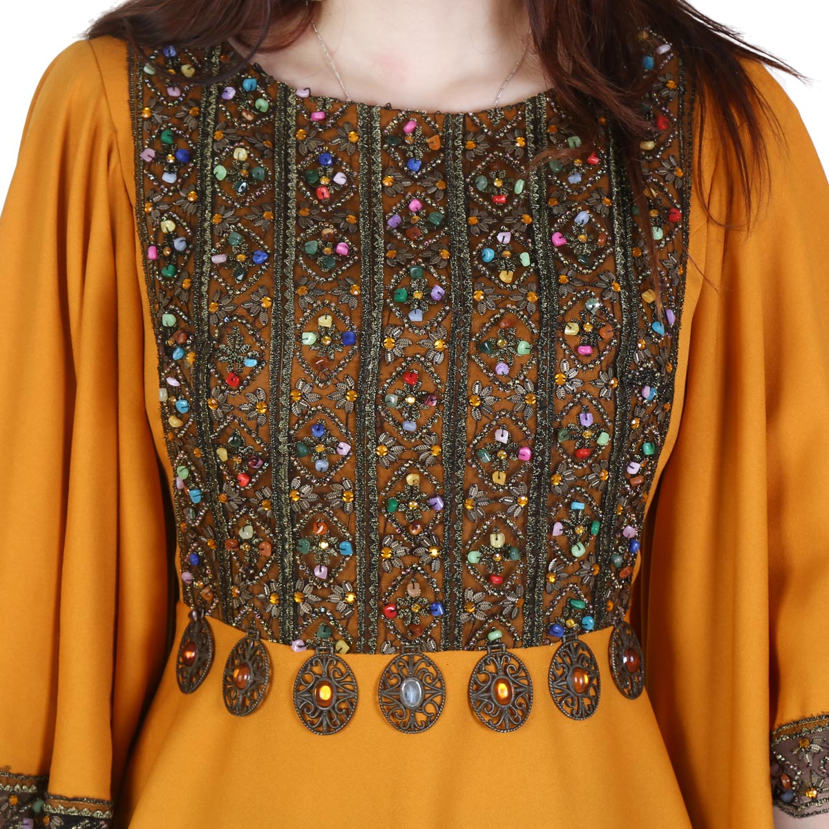 Afghan Crepe Fabric Long Dress