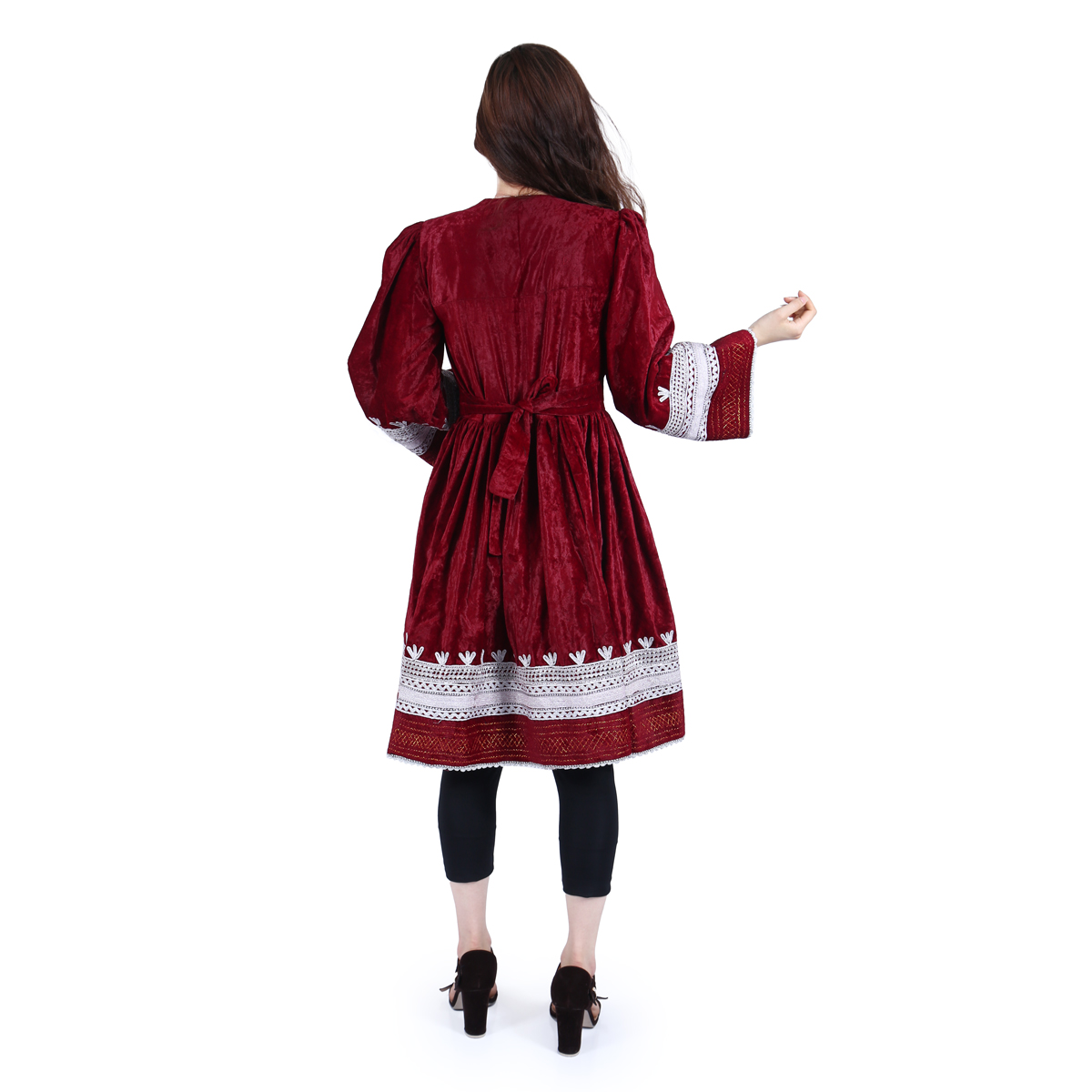 Afghan Dark Red Short Dress