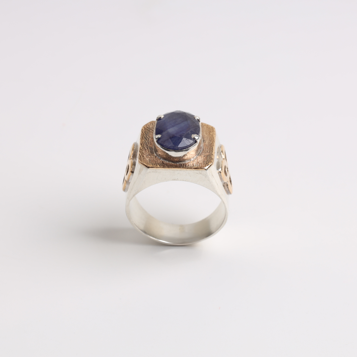 Silver Brass Sapphire Ring – Unique Afghan Jewelry