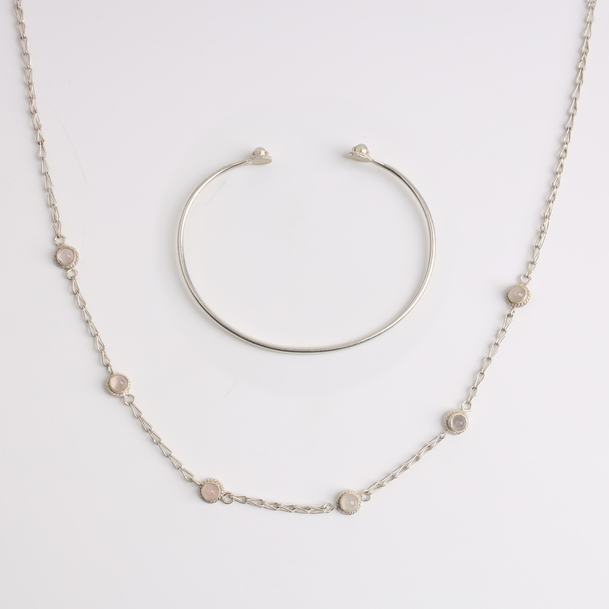 Silver Necklace with bracelet, Gemstone from Afghanistan