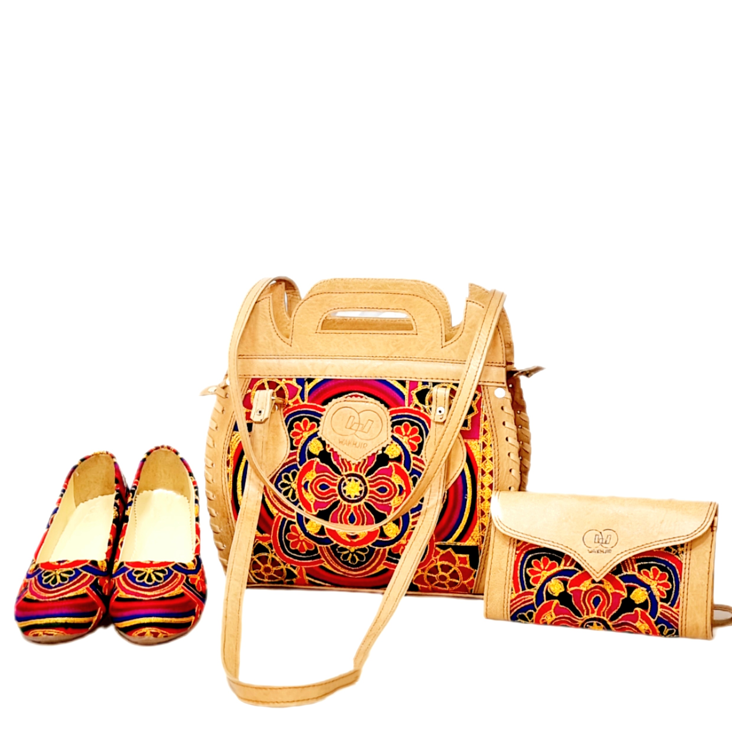 Handmade Leather Matching Bag, Purse & Shoes | Cream Satchel Bag, Envelope Purse, Flat Ballet Shoes