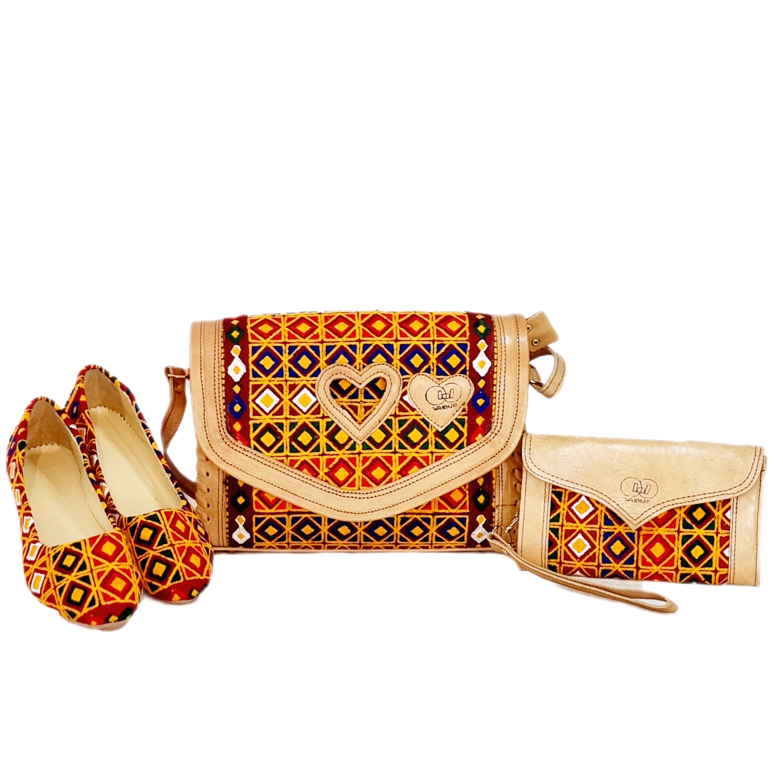 Handmade Leather Bag, Purse & Shoes | Cream Baguette Bag, Clutch Purse, Flat Shoes