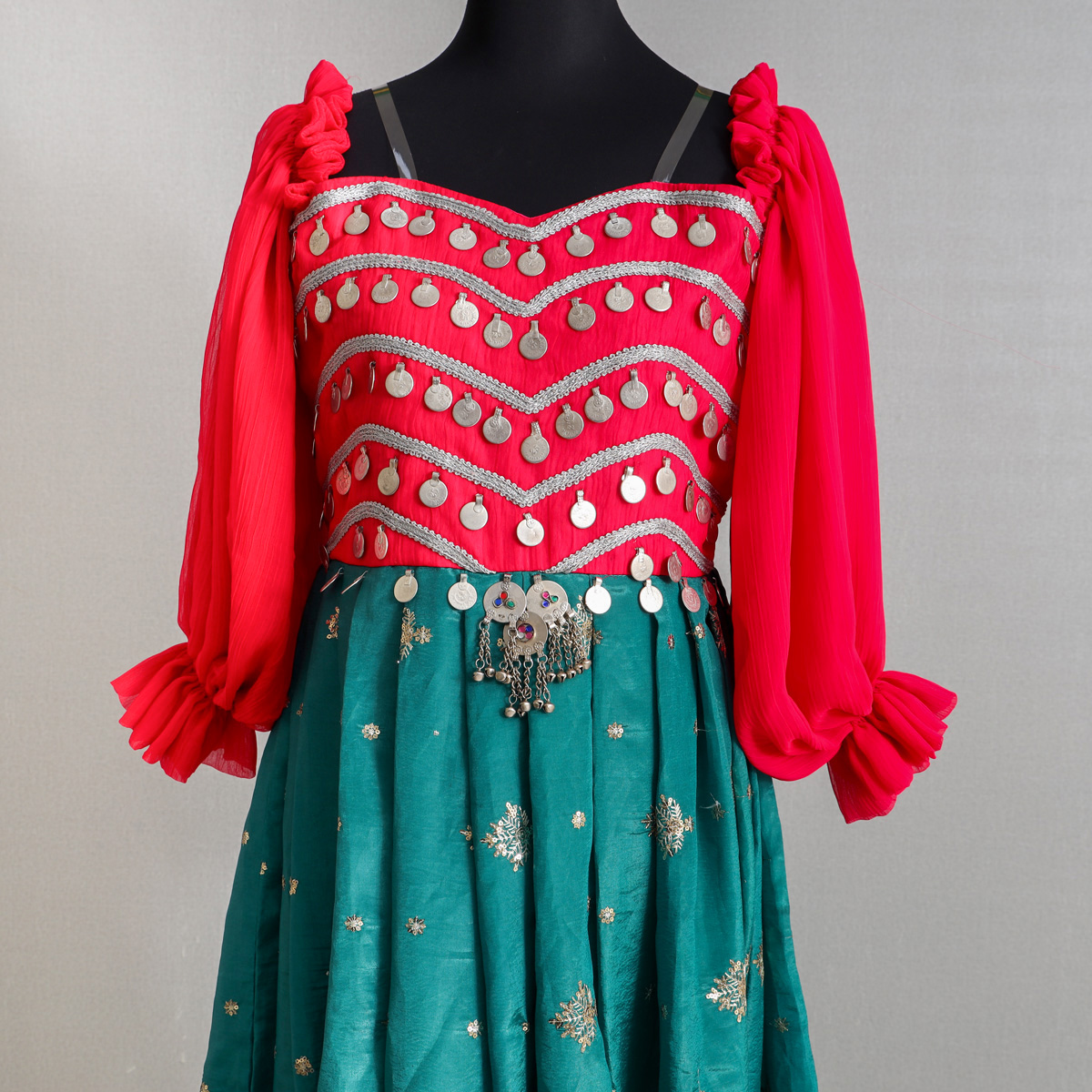 Traditional Afghan Dress with Embroidered Details
