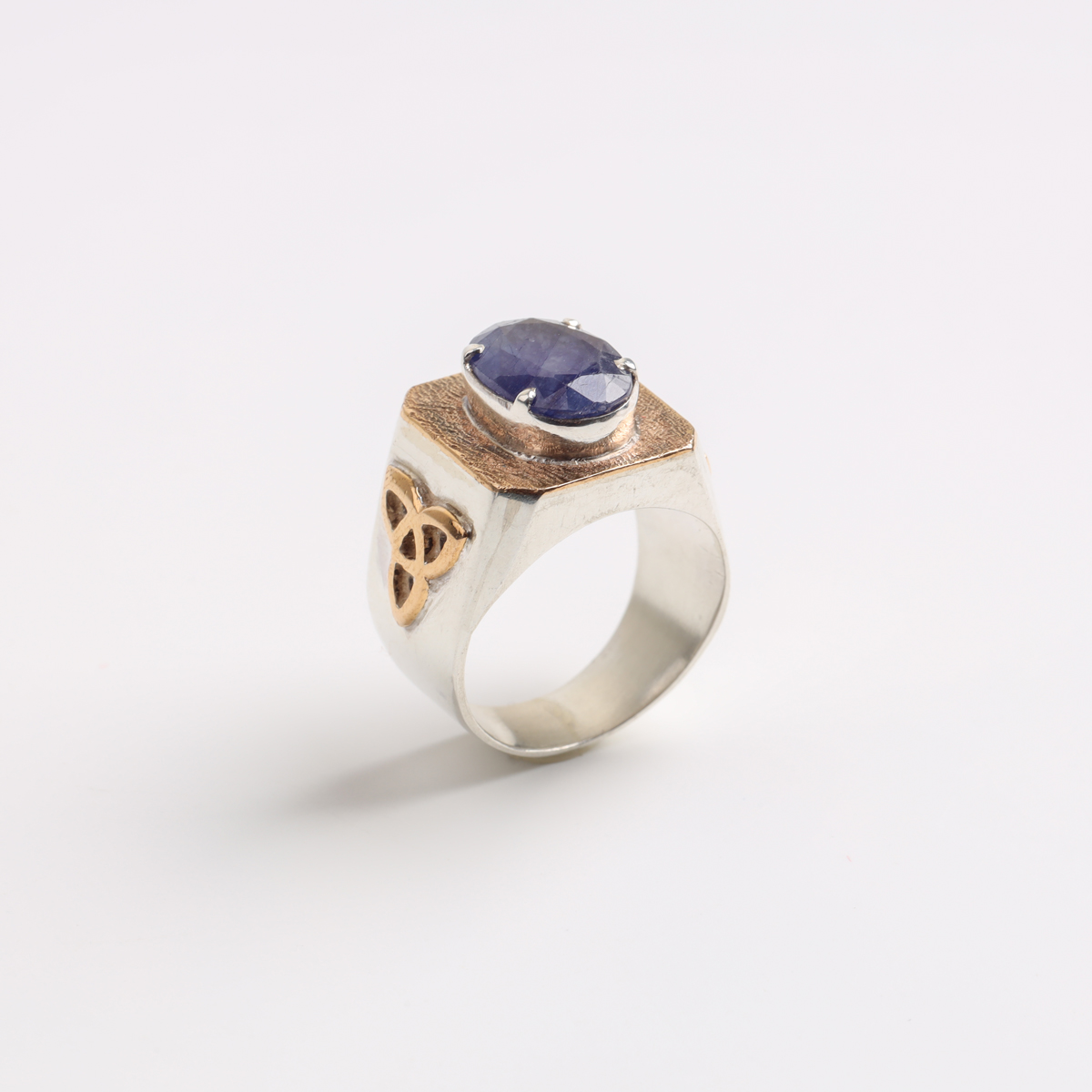 Silver Brass Sapphire Ring – Unique Afghan Jewelry