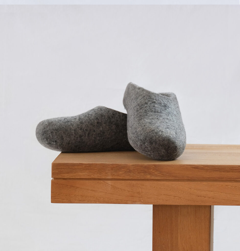 Sakré Montana Felted Slippers – Grey Handmade