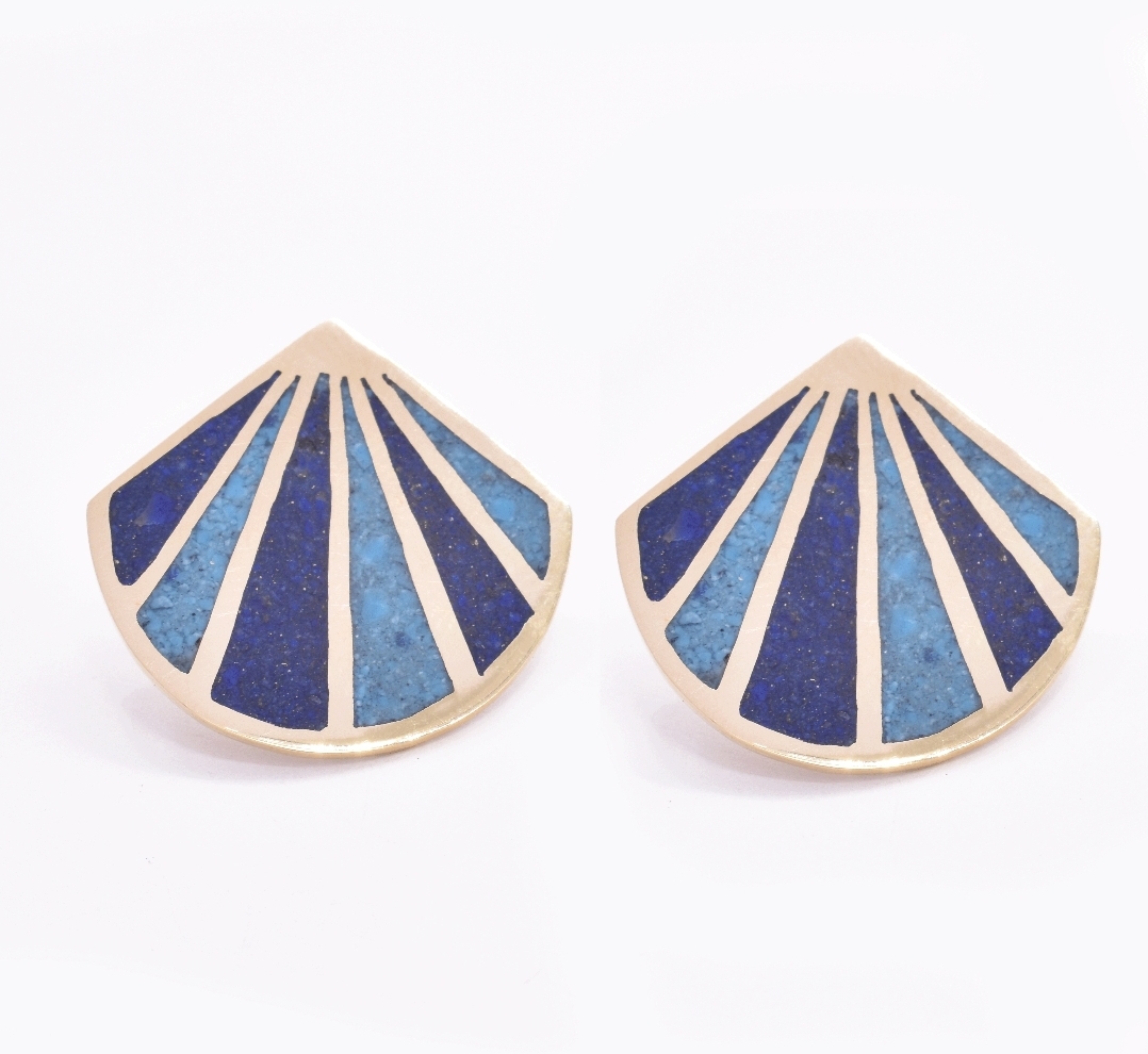 Two Stone Gold Plated Tops | Brass Feather Style Tops