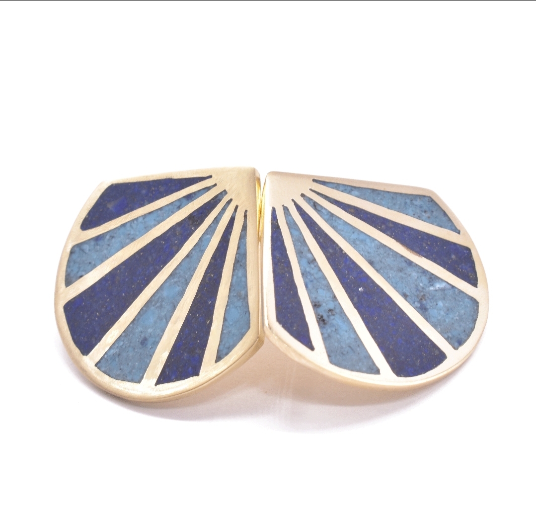 Two Stone Gold Plated Tops | Brass Feather Style Tops