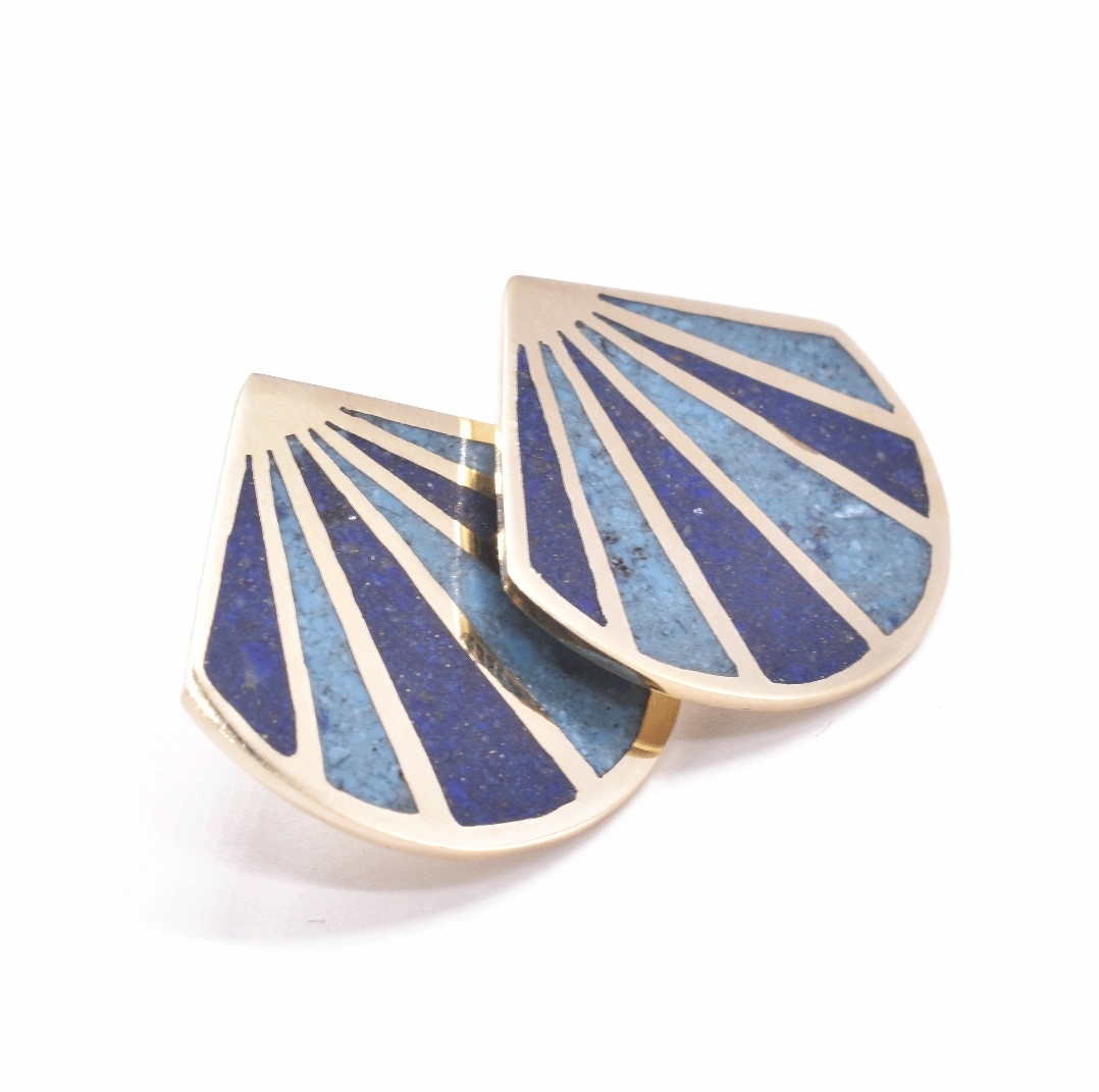 Two Stone Gold Plated Tops | Brass Feather Style Tops
