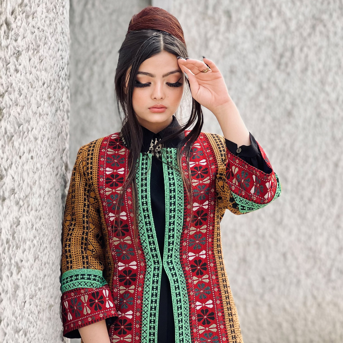 Red handmade women Coat