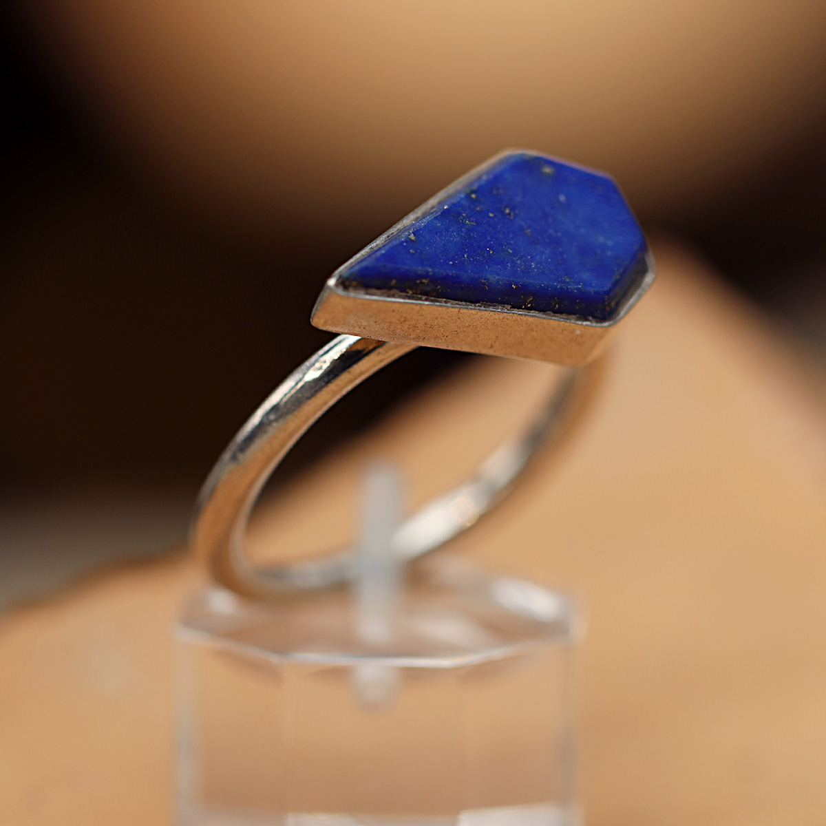 Lapis Lazuli Diamond Cut Ring | Marquise Handmade Ring 