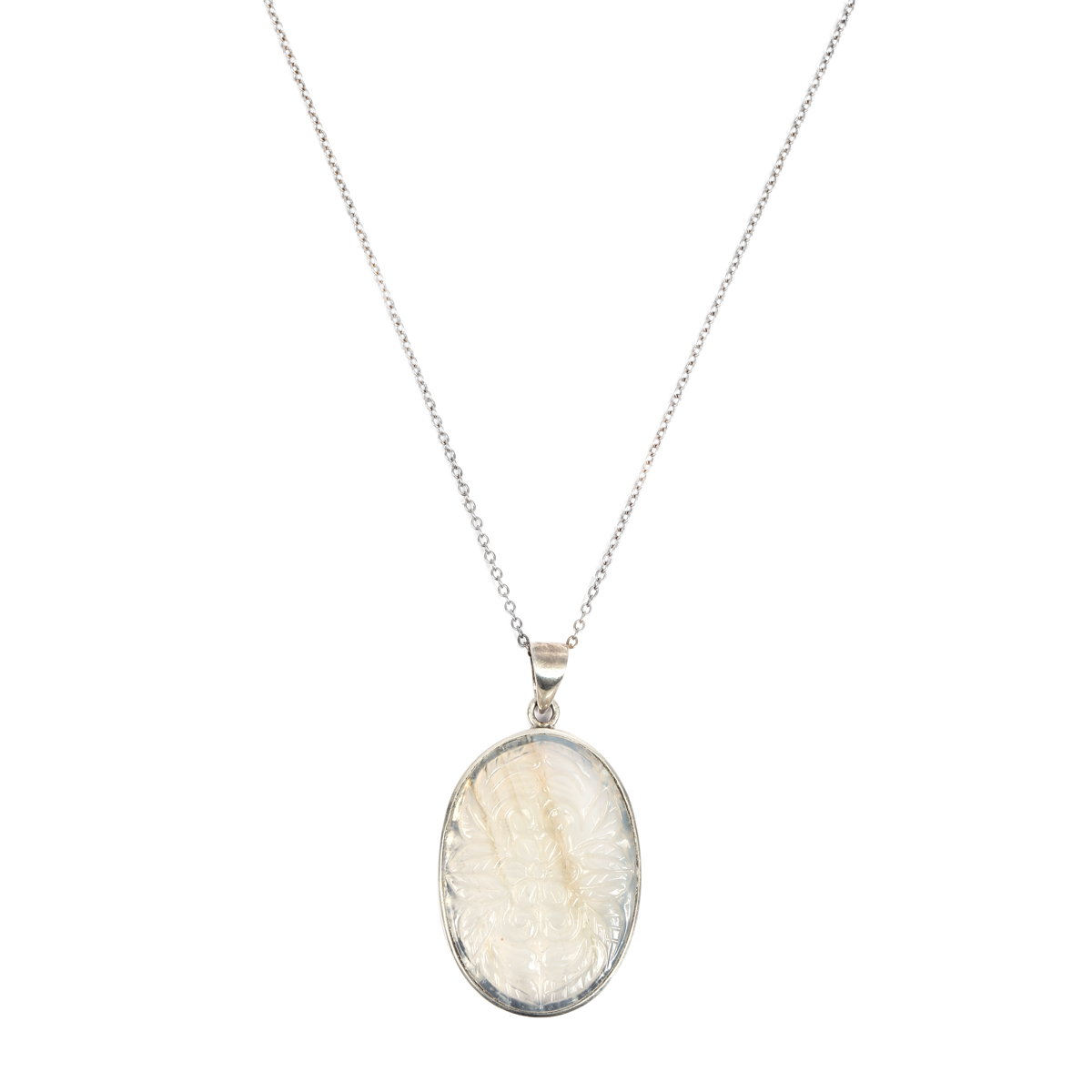 Off-White Agate Pendant | Silver Drop Locket