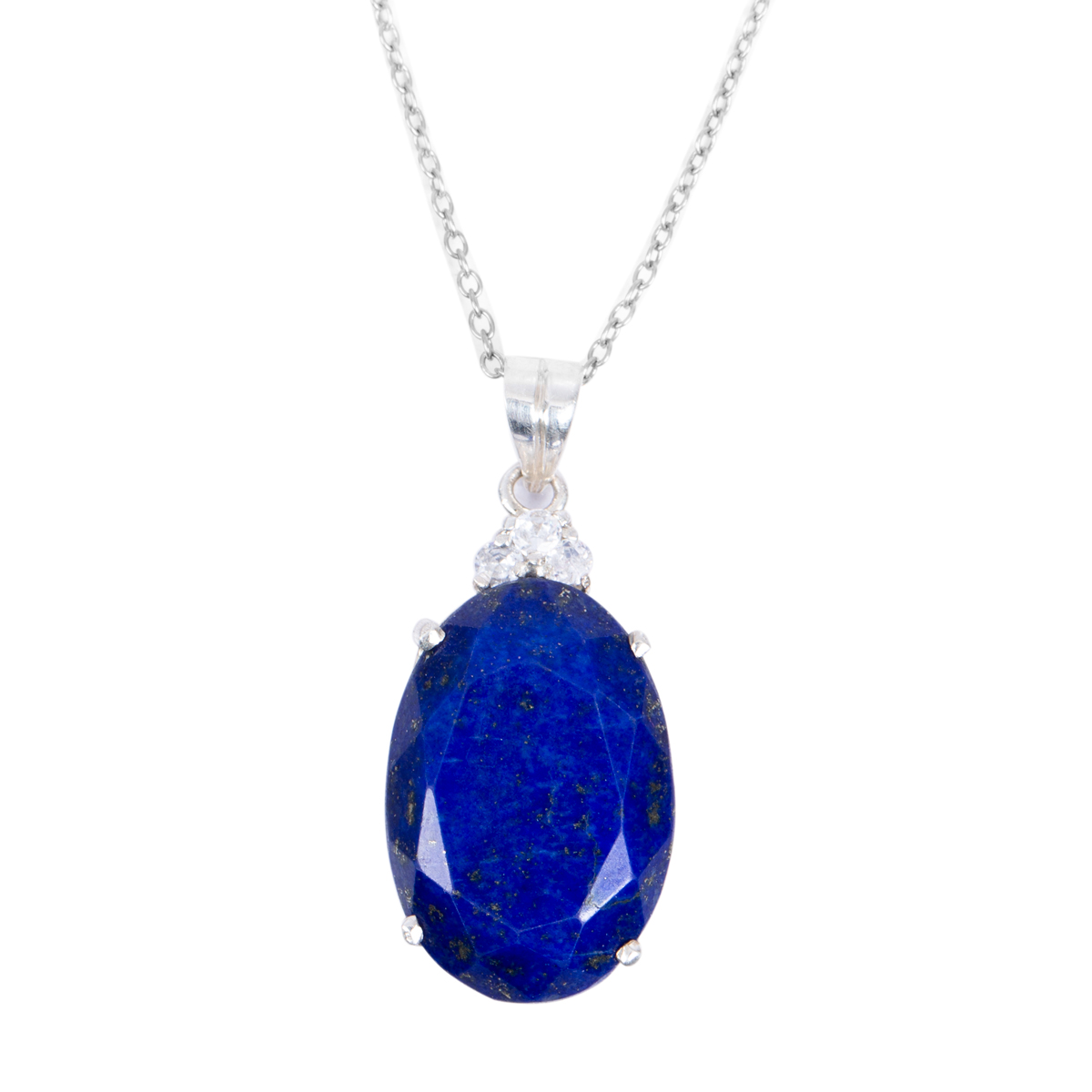 Blue Lapis Pendant | Round Silver Drop Locket
